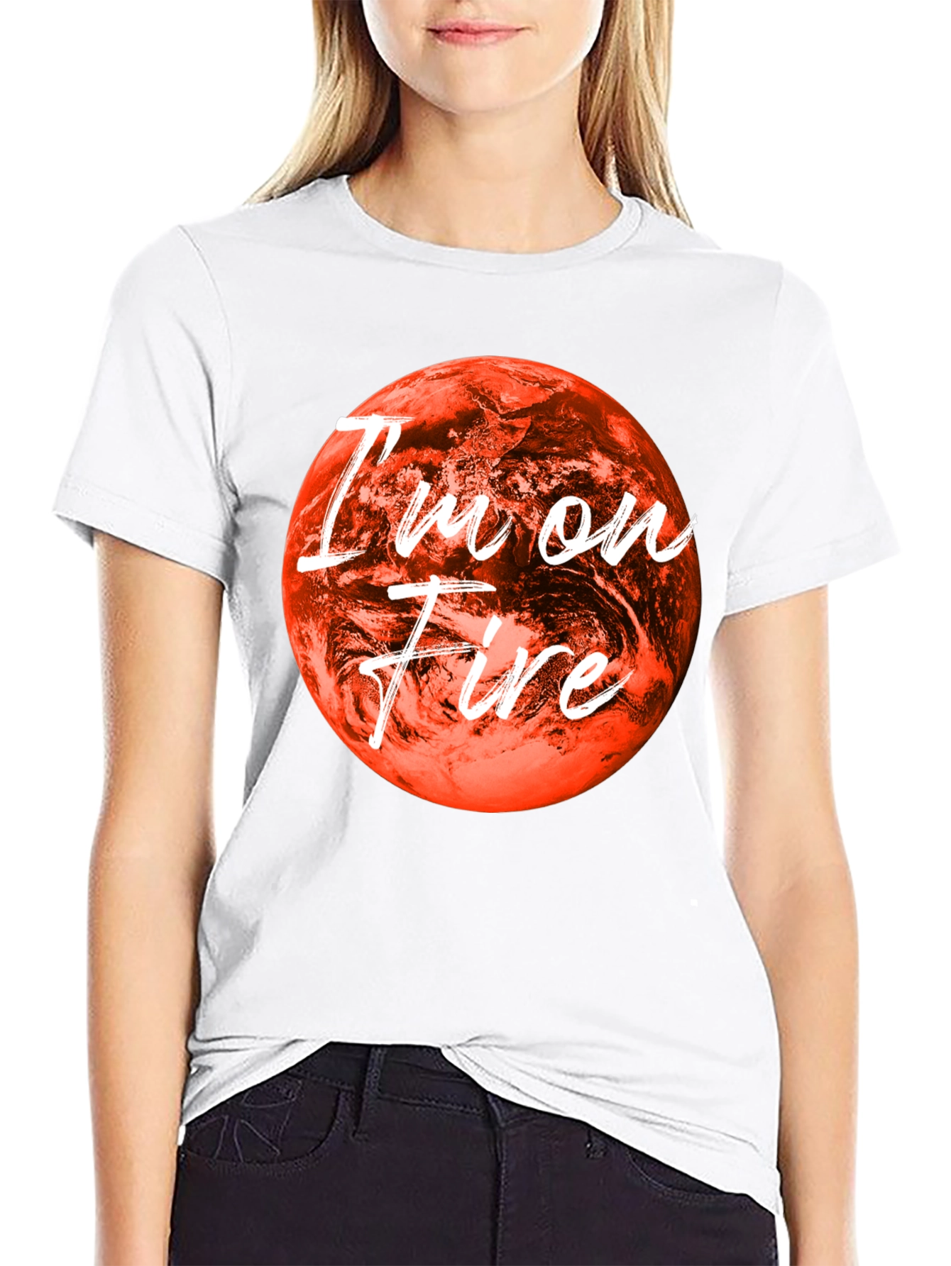 Black I'm On Fire Graphic Tee - Bold Statement Shirt view 9