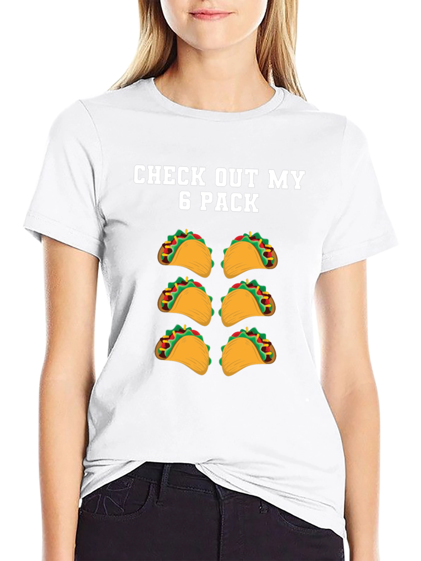 Black Funny Taco Six Pack T-Shirt view 9