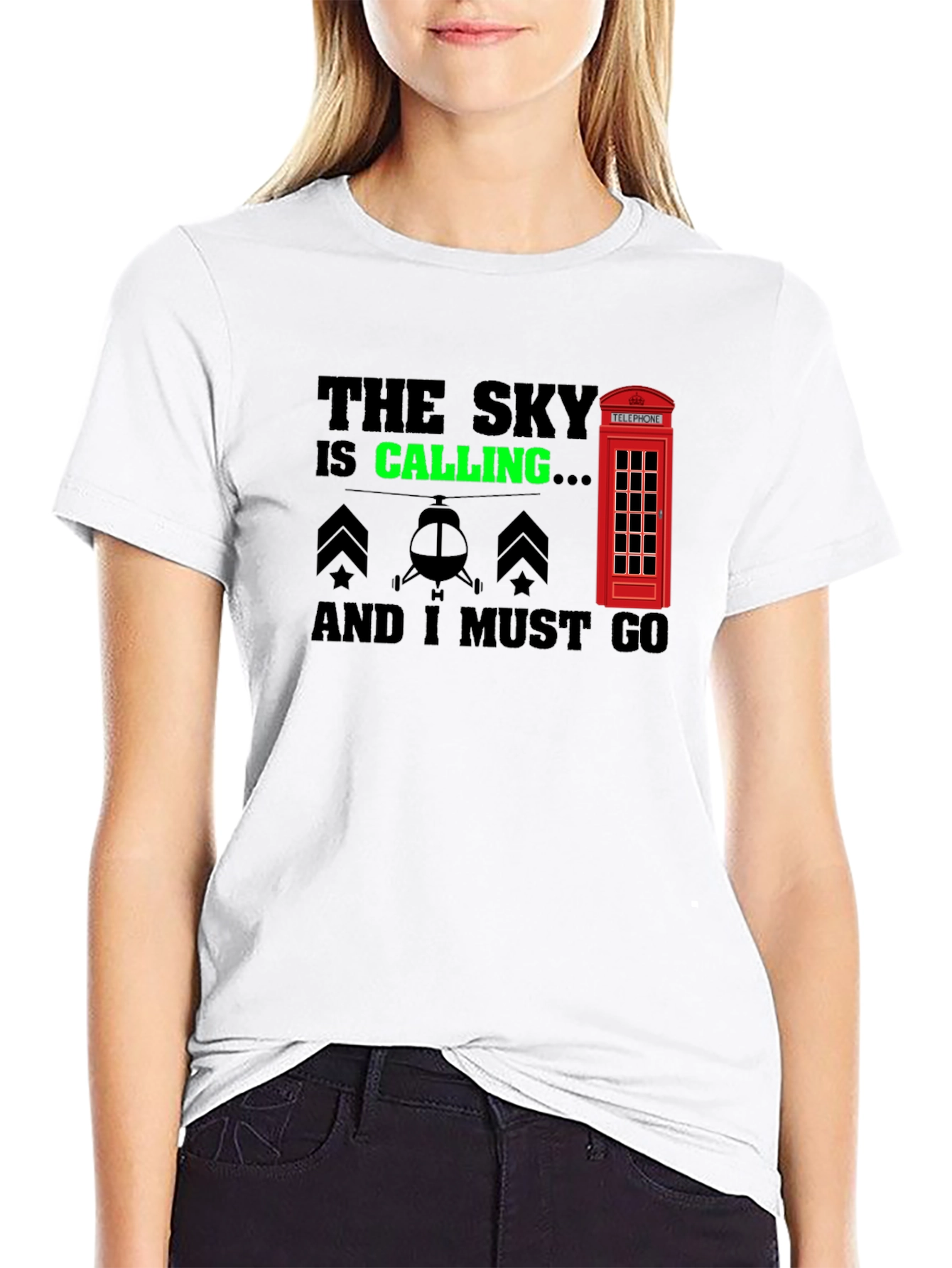 Black The Sky is Calling T-Shirt view 9