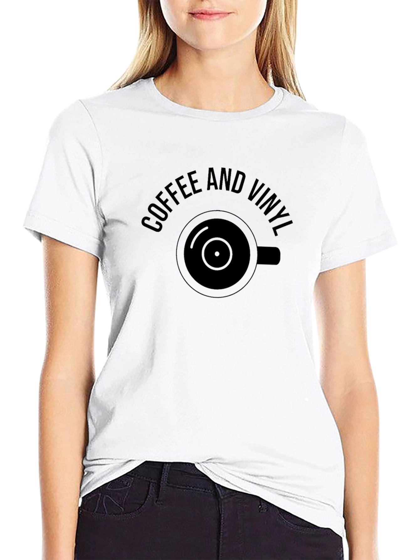 Black Coffee and Vinyl Graphic Tee view 9