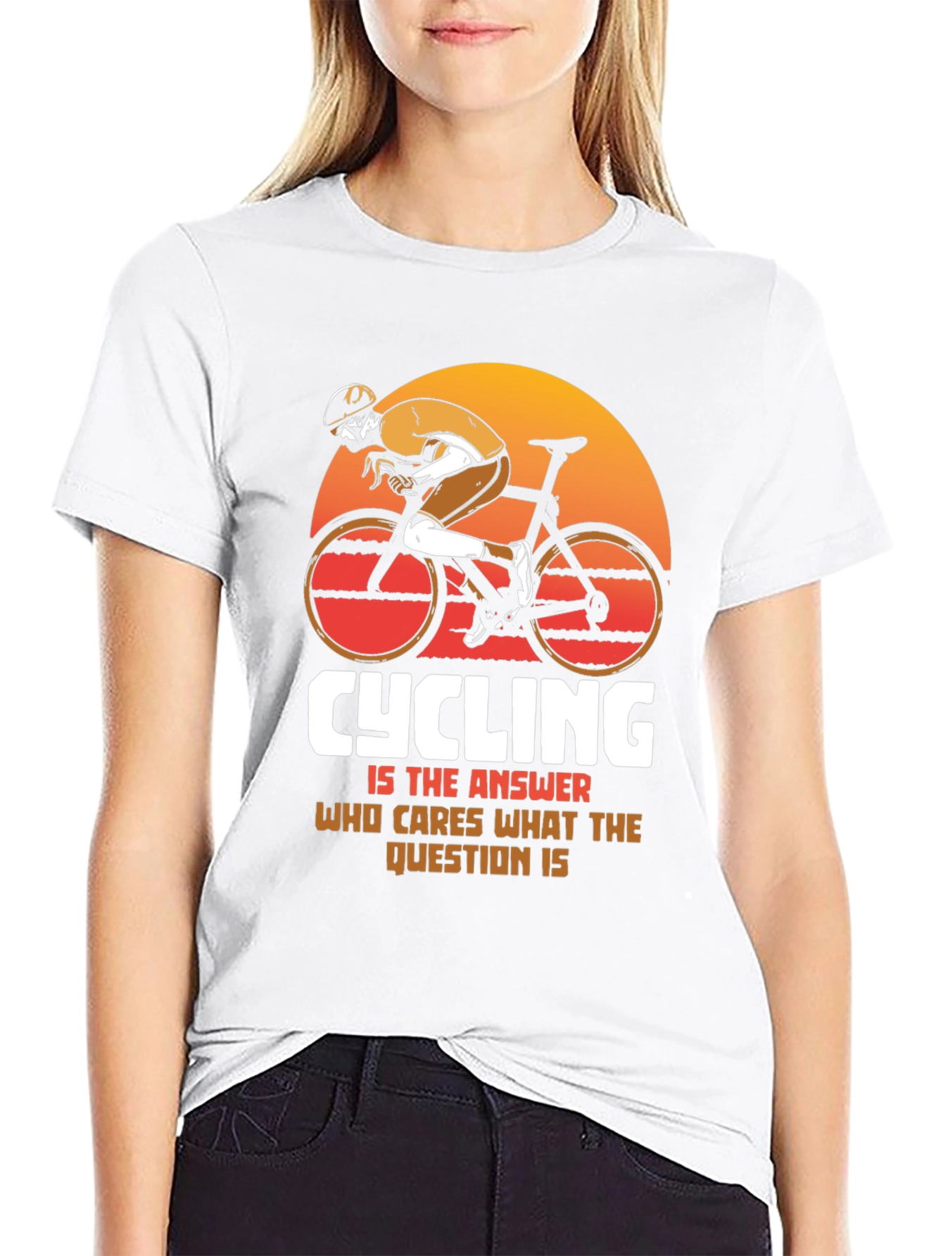 Black Cycling is the Answer Graphic Tee view 9