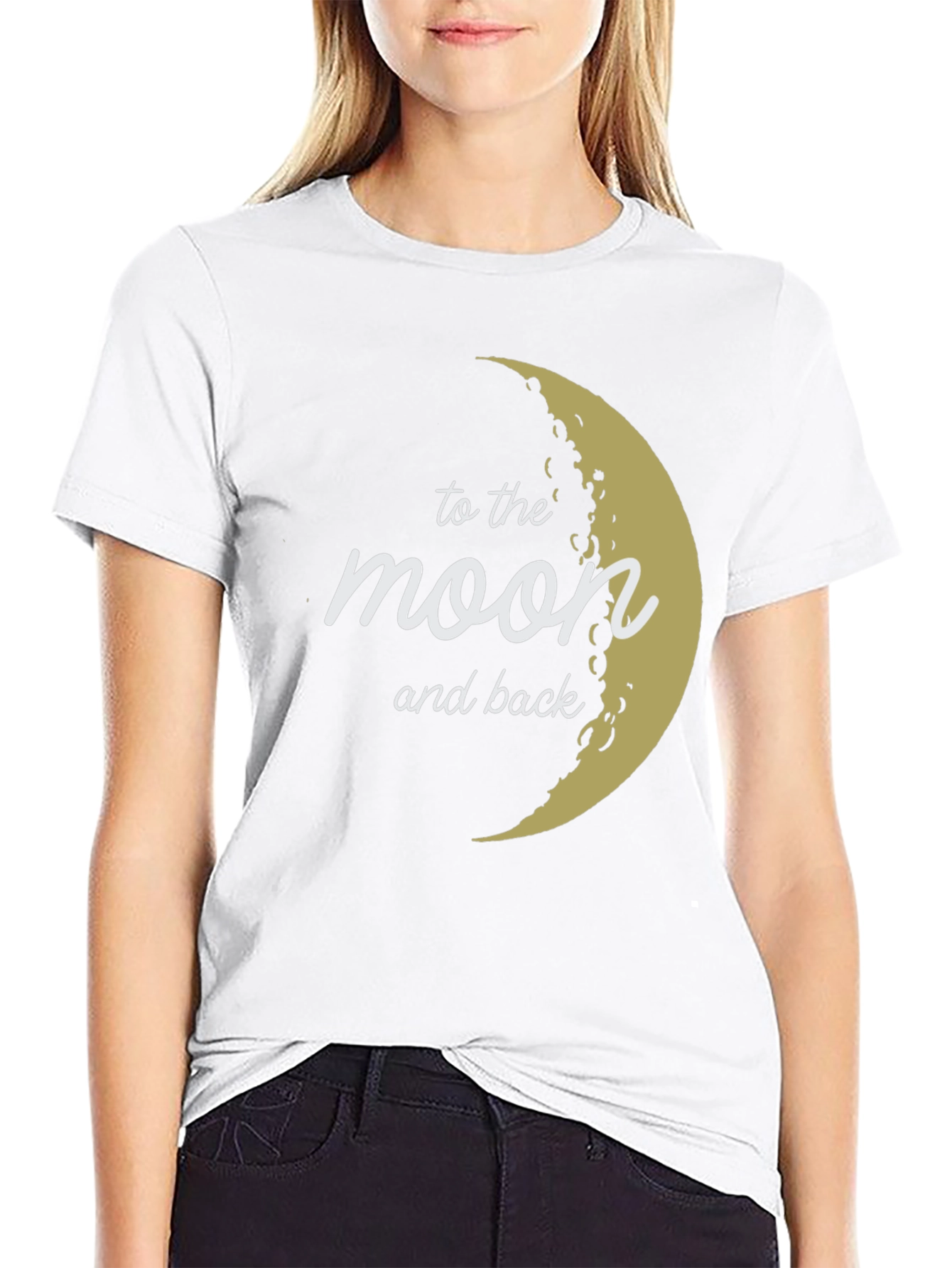 Black To the Moon and Back Graphic Tee view 9