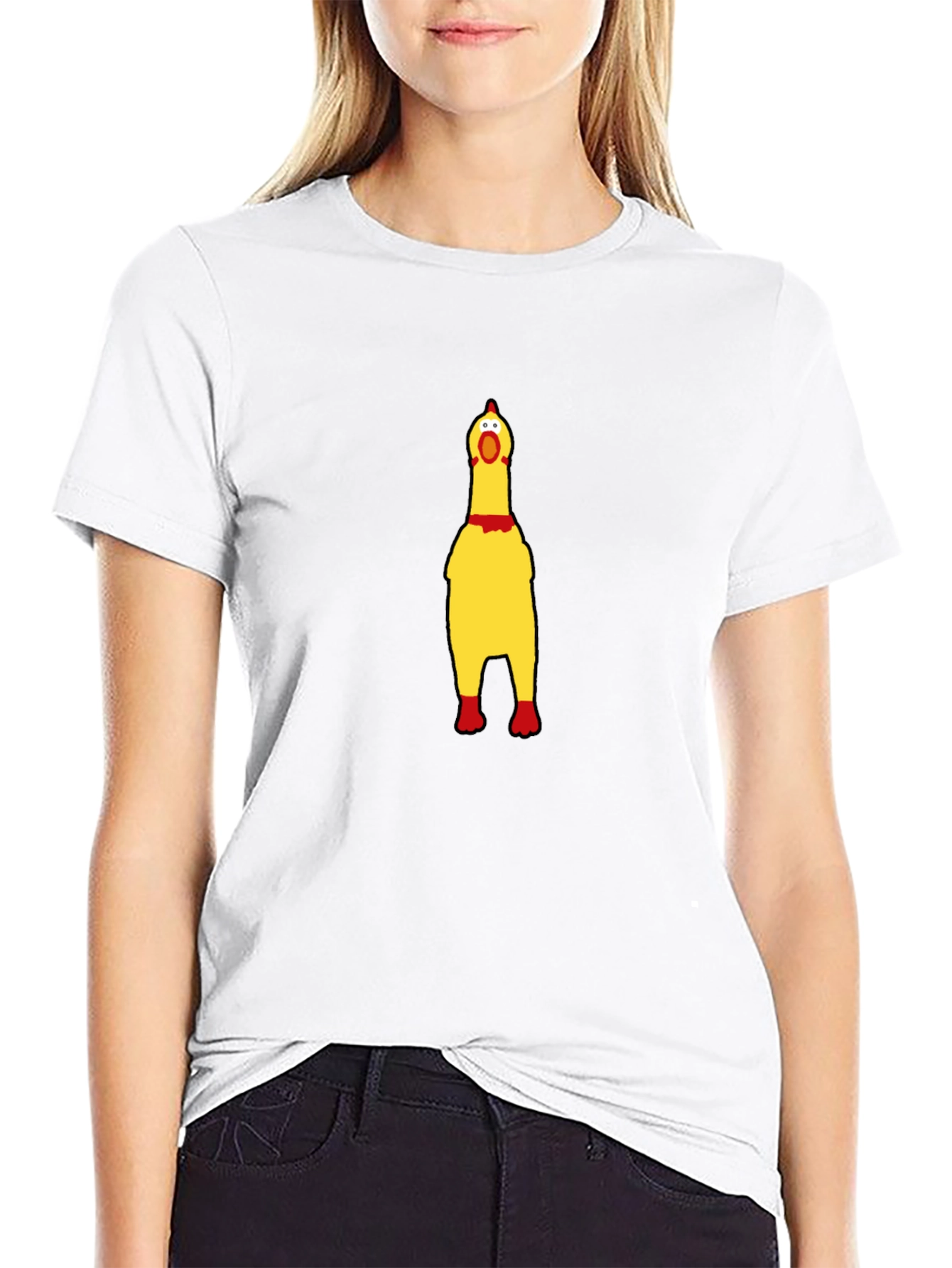Black Squawking Chicken T-Shirt - Novelty Humor Tee view 9