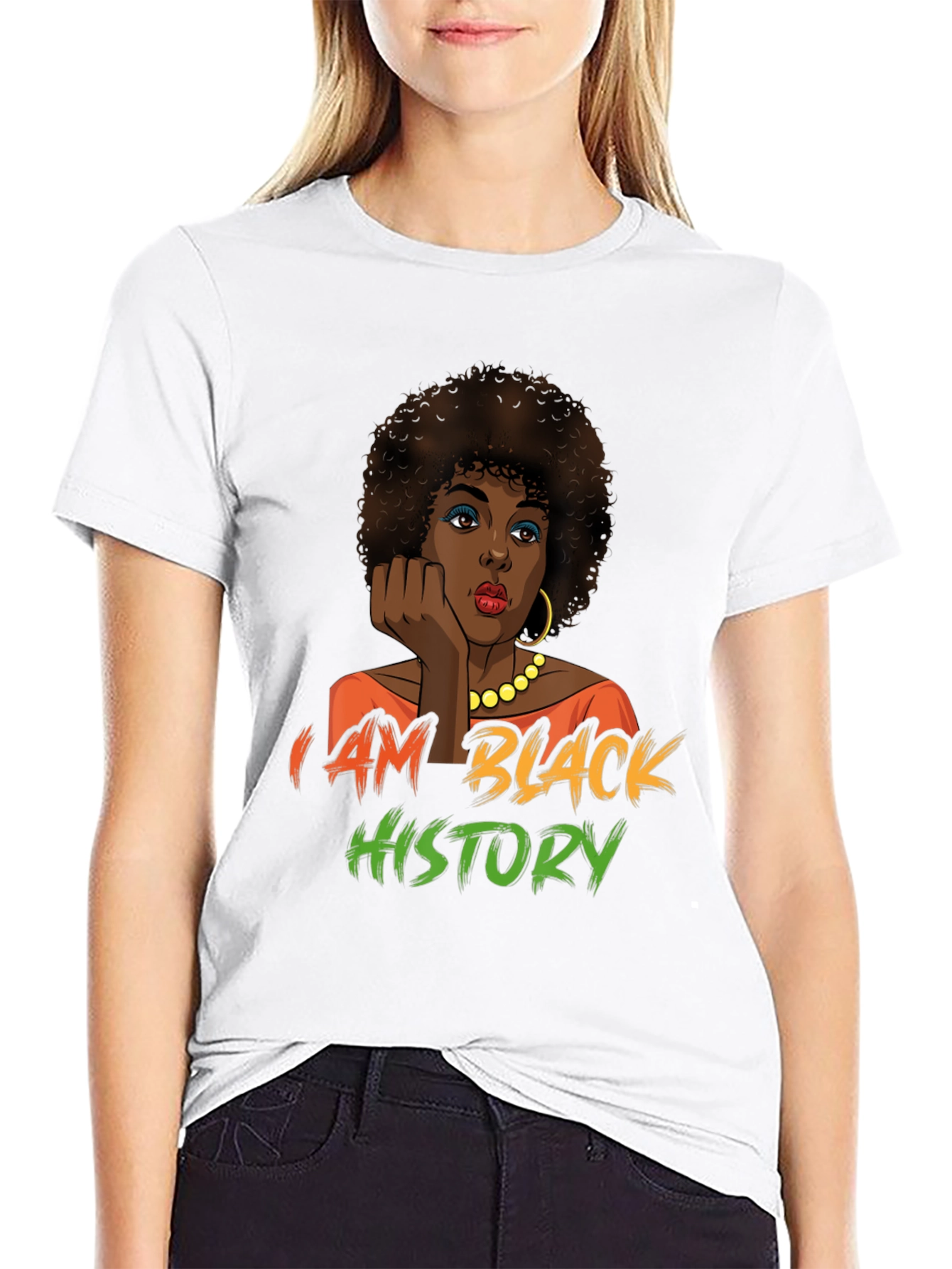 Black Black History T-Shirt - Afro Woman Design view 9