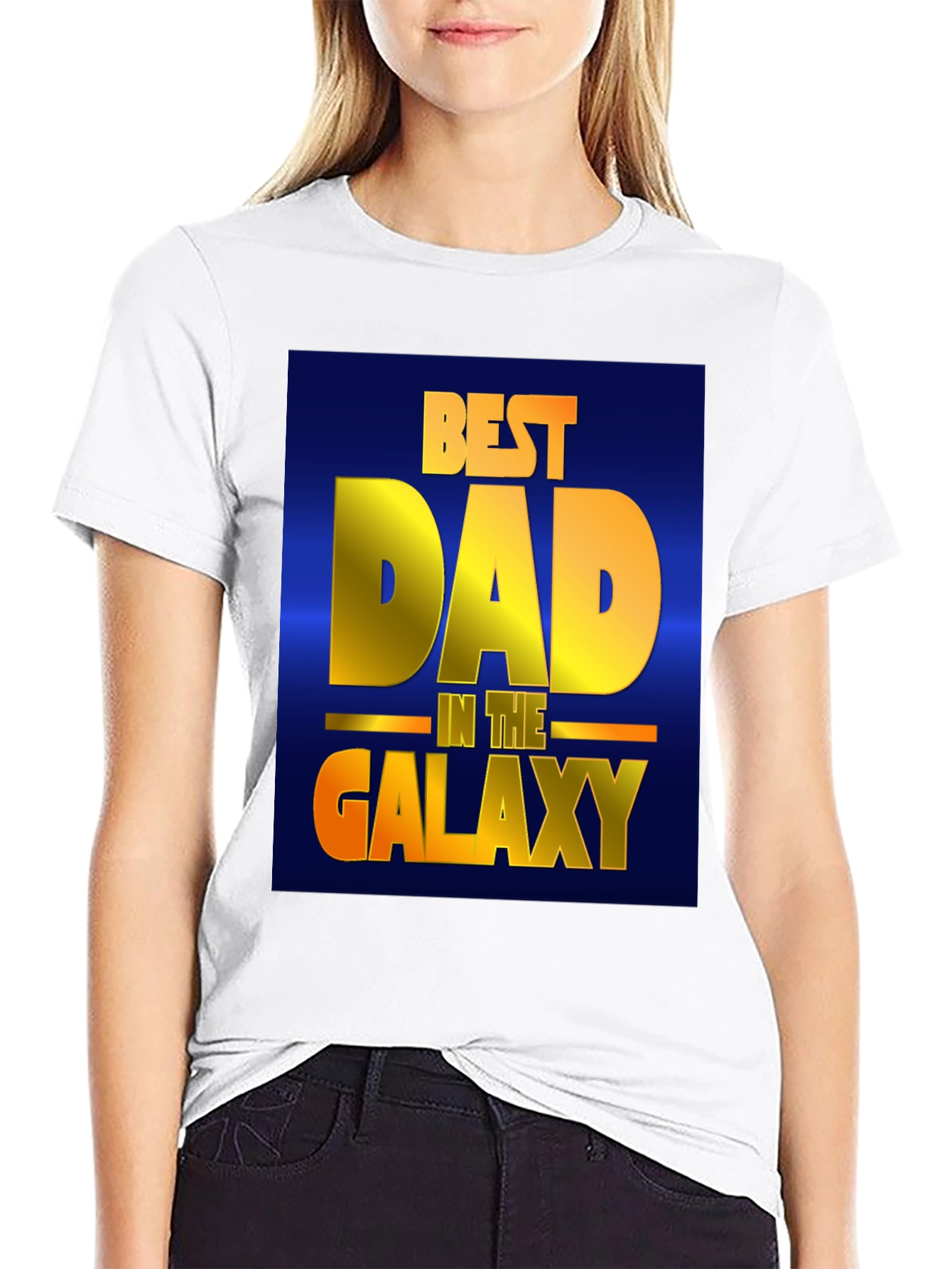 Black Best Dad in the Galaxy Black T-Shirt view 9