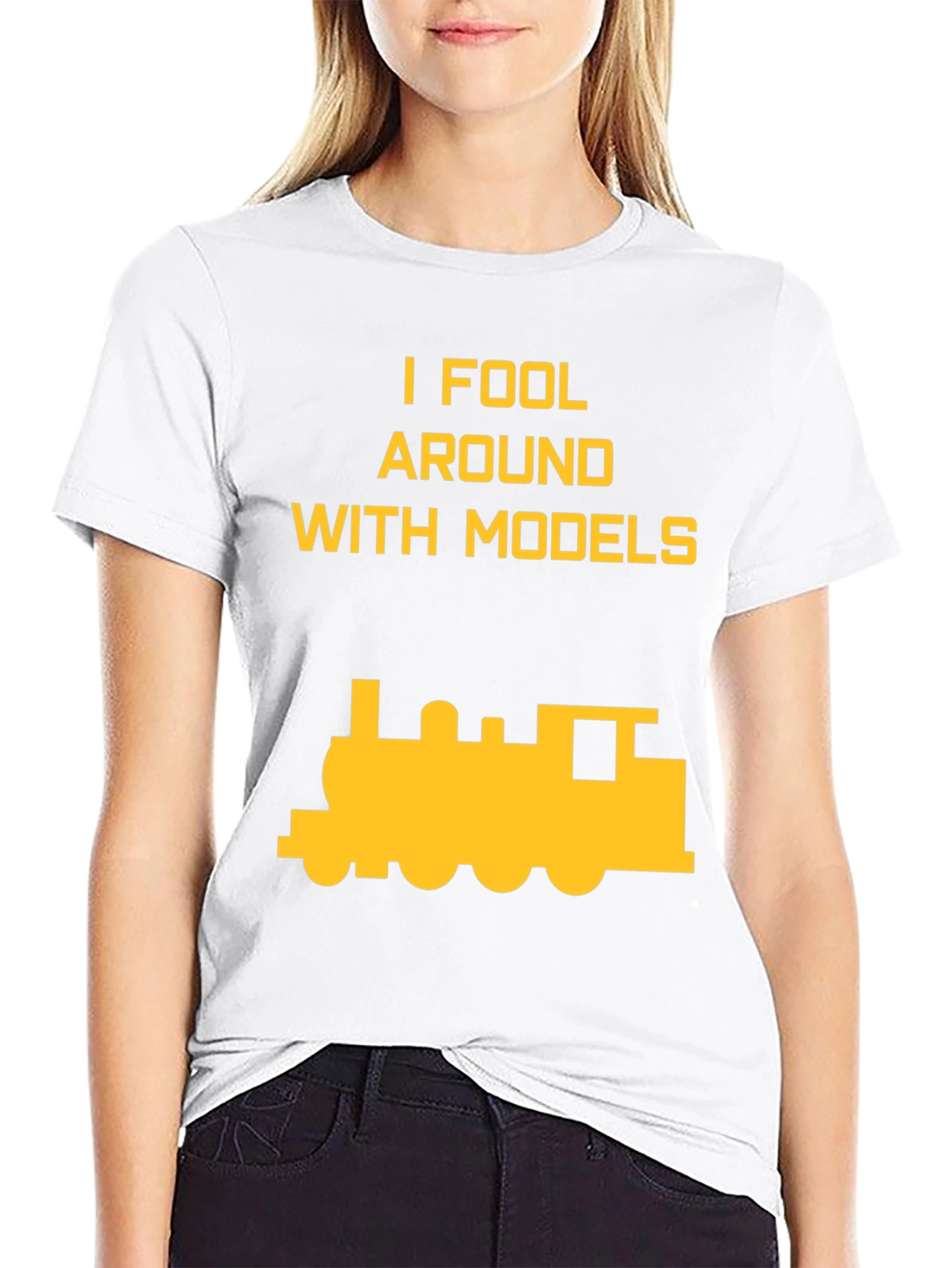 Black I Fool Around with Models Train T-Shirt view 9