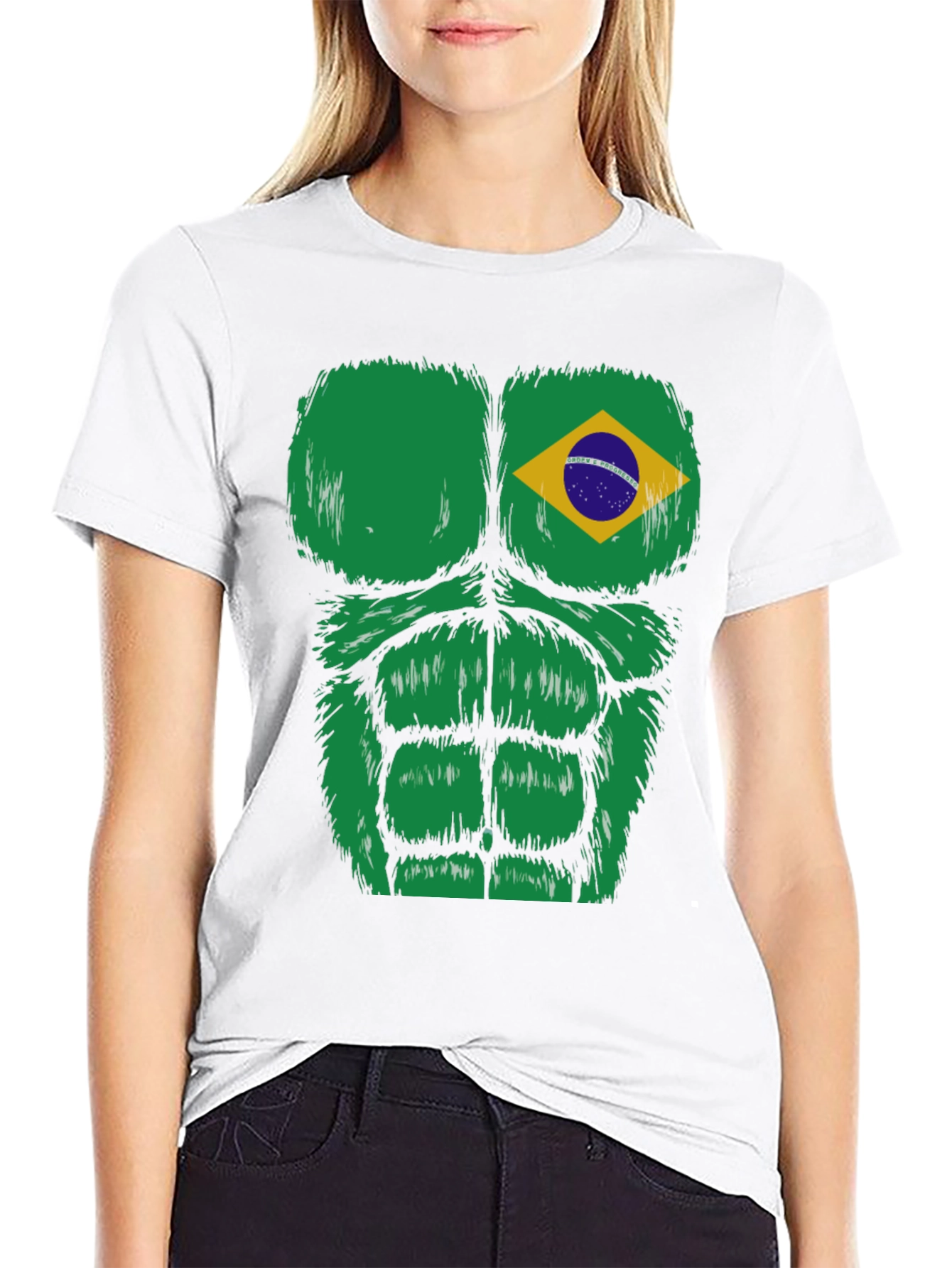 Black Brazil Flag Bodybuilder T-Shirt  view 9