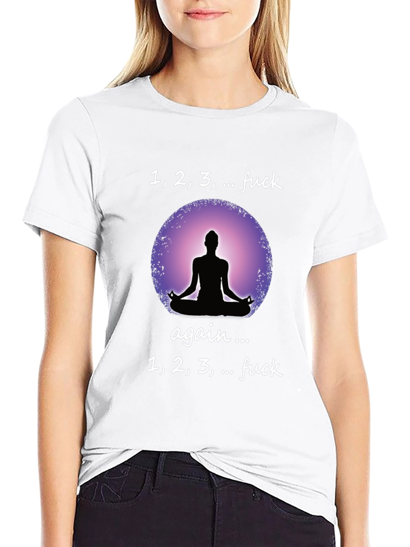 Black Funny Yoga T-Shirt - Meditation Humor Tee view 9