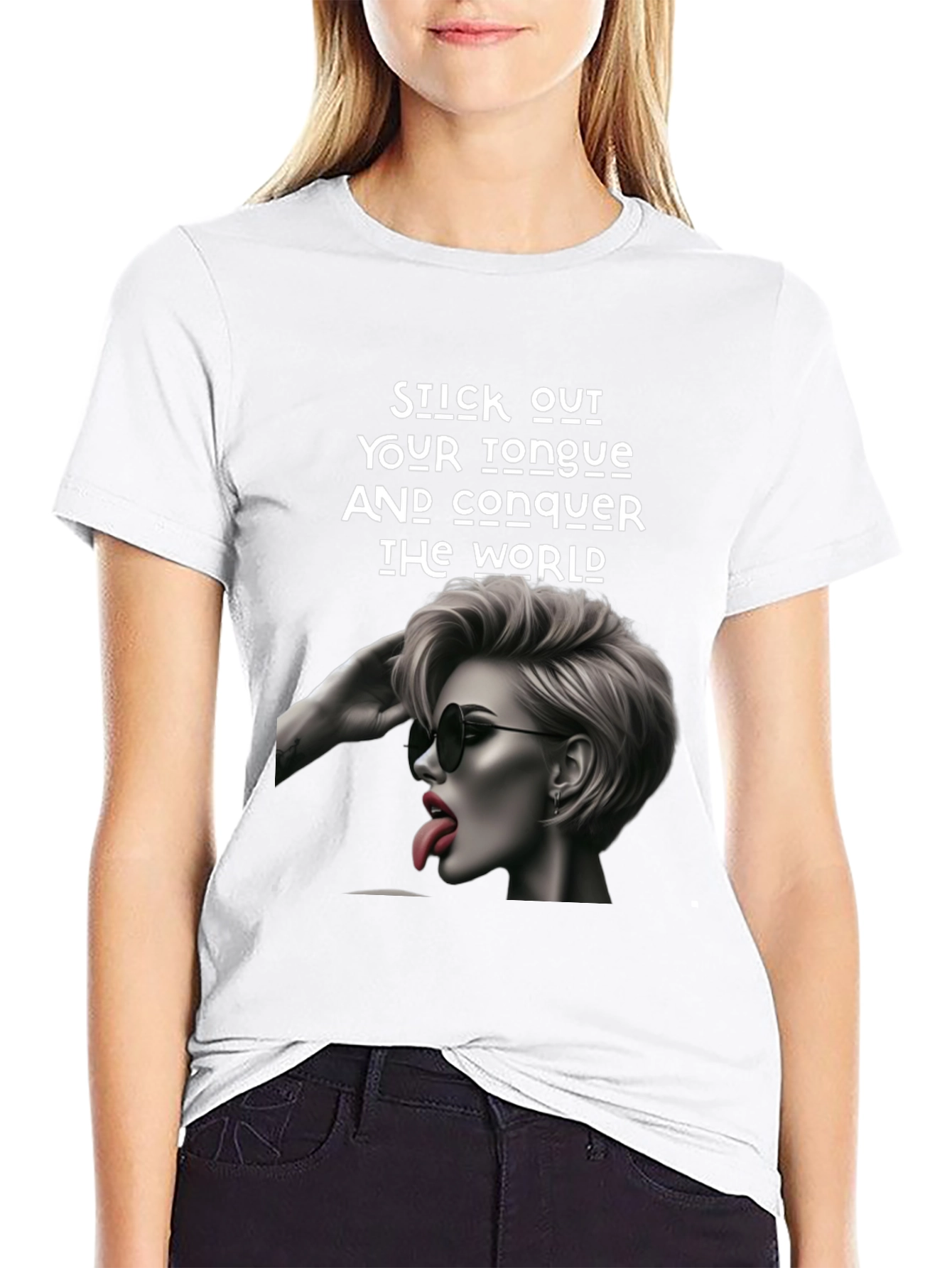 Black Edgy Graphic Tee - Conquer The World view 9