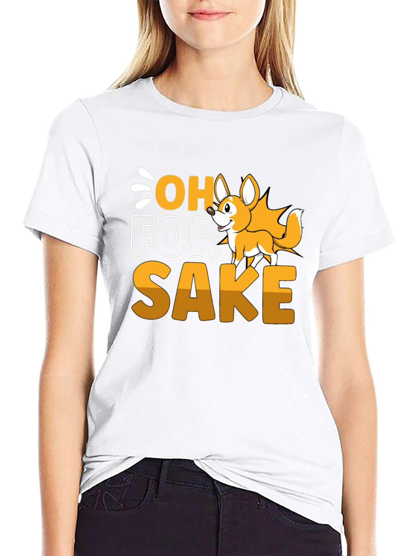 Black Oh For Fox Sake T-Shirt - Funny Animal Tee view 9