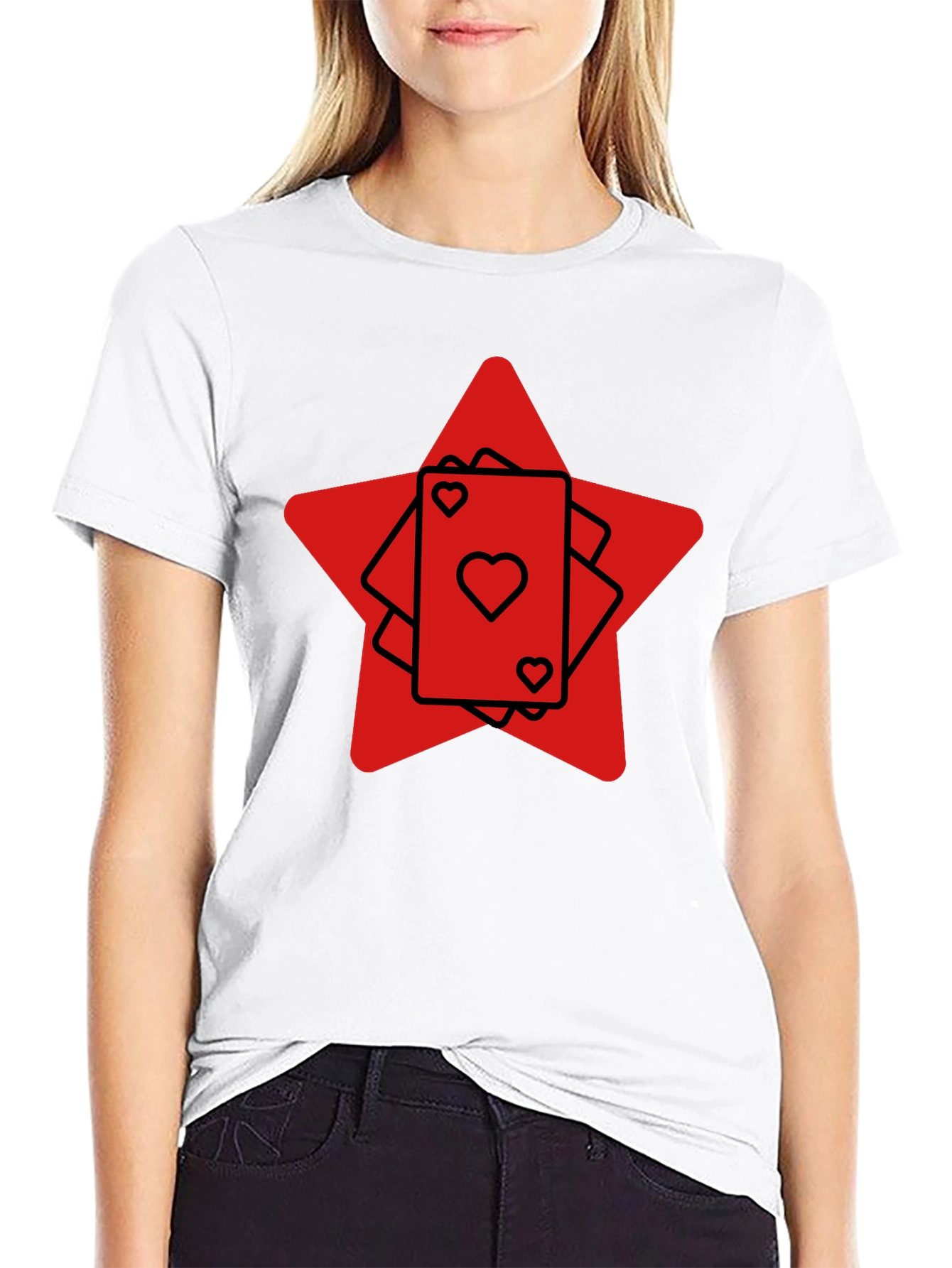 Black Ace Heart Card Graphic Tee - Black view 9