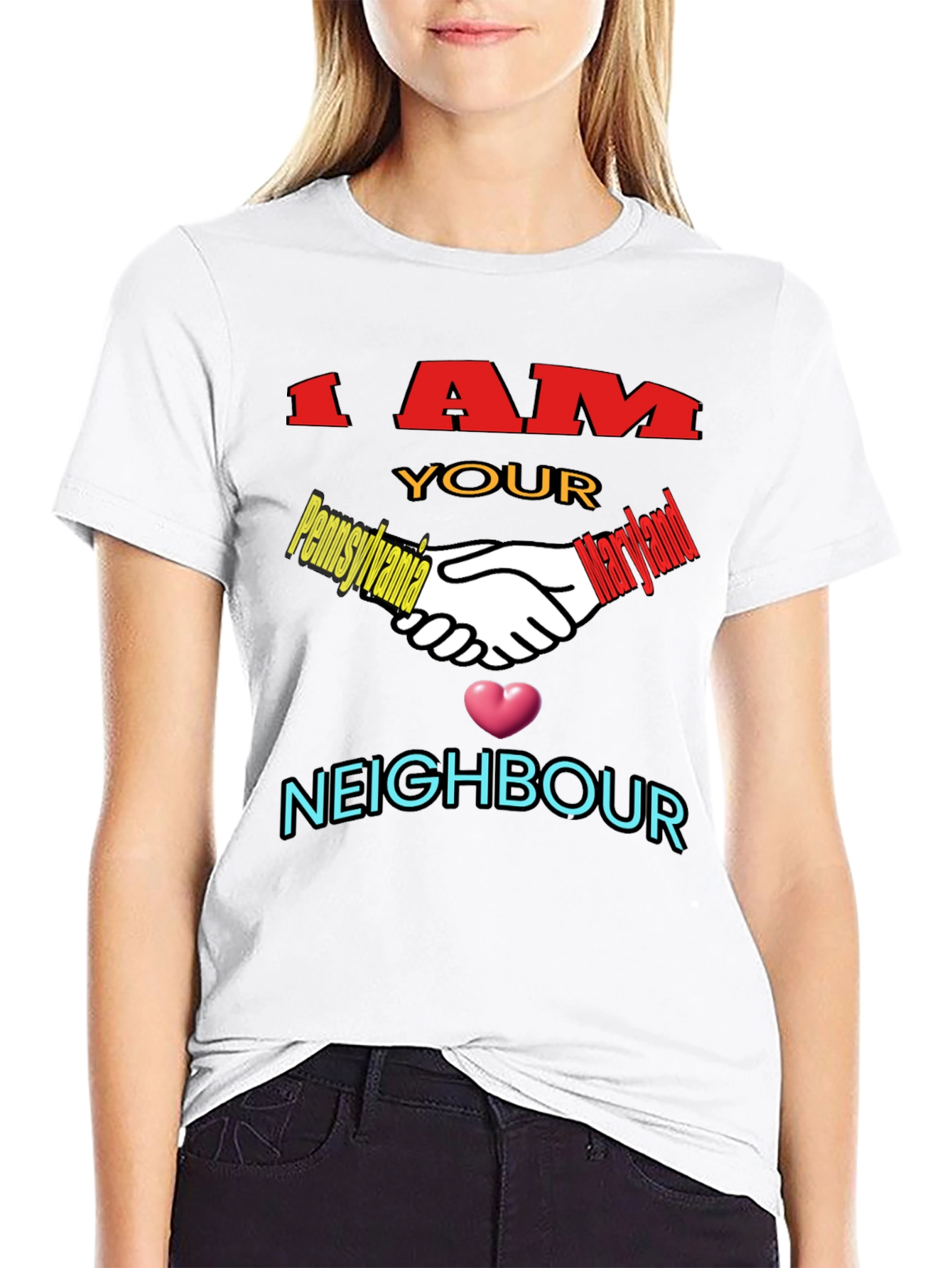 Black I AM Your Neighbour T-Shirt view 9