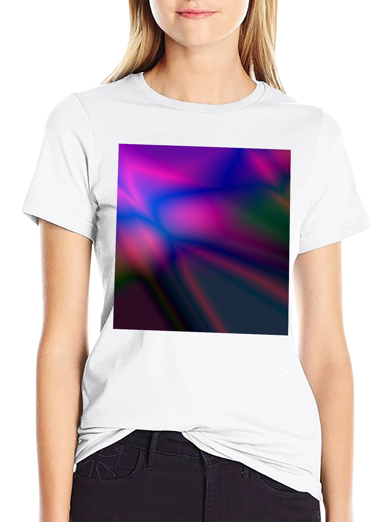 Black Abstract Wave T-Shirt - Modern Art Tee view 9