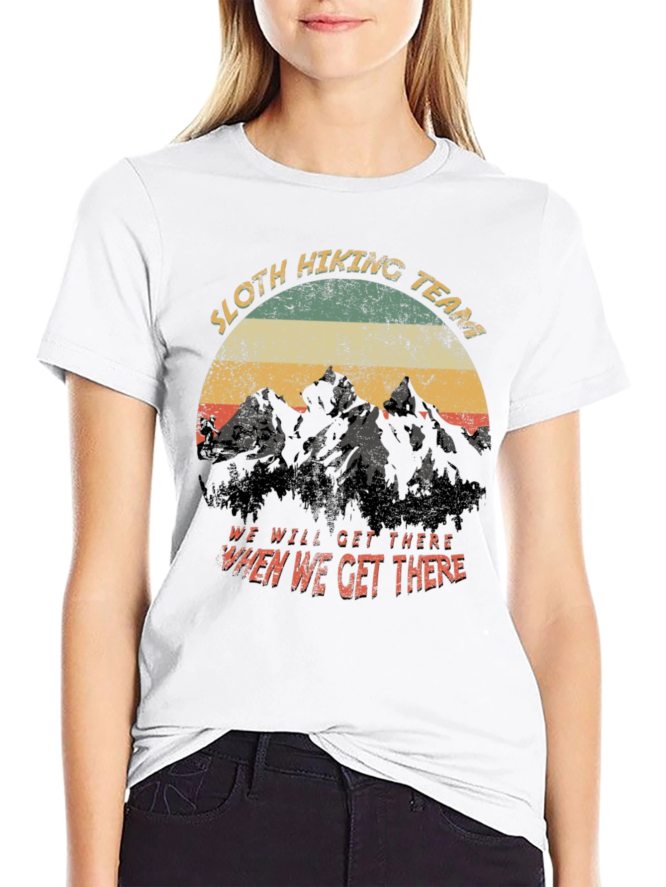 Black Sloth Hiking Team Vintage Graphic T-Shirt view 9