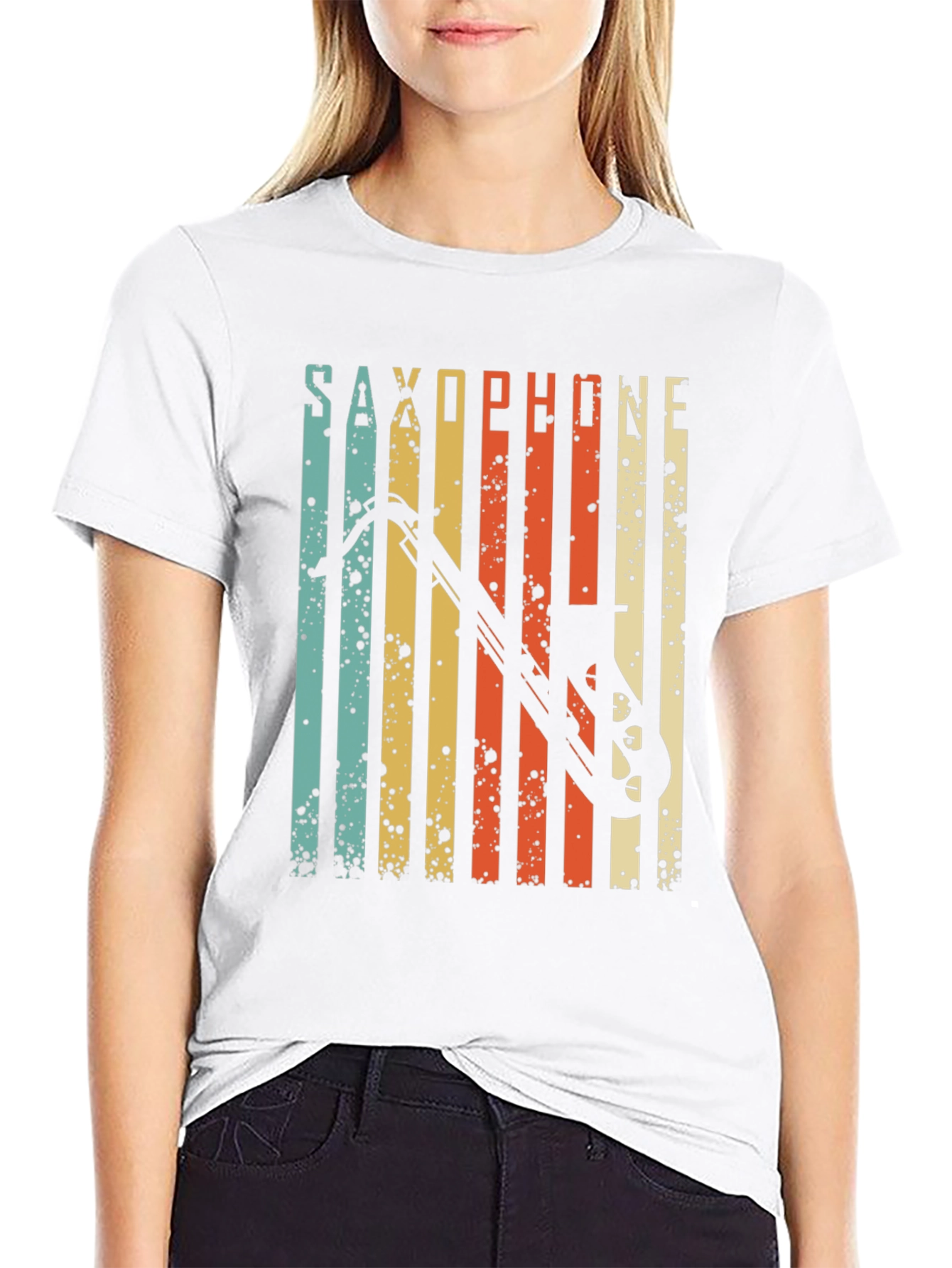 Black Vintage Saxophone T-Shirt - Retro Music Lover Tee view 9