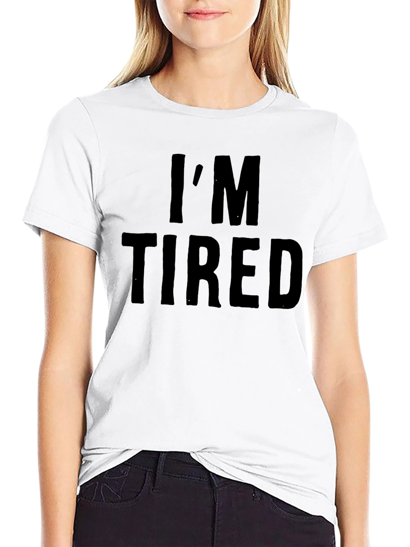 Black I'm Tired Graphic T-Shirt - Casual Wear view 9