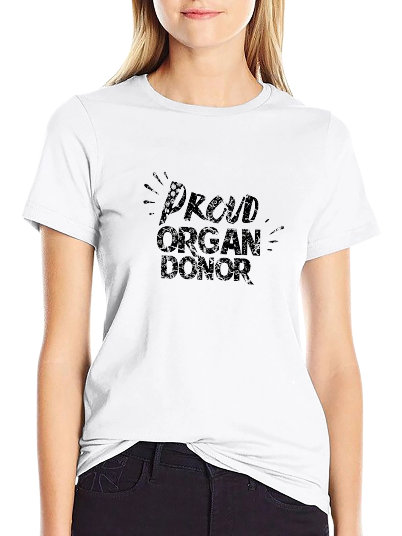 Black Proud Organ Donor Black T-Shirt view 9