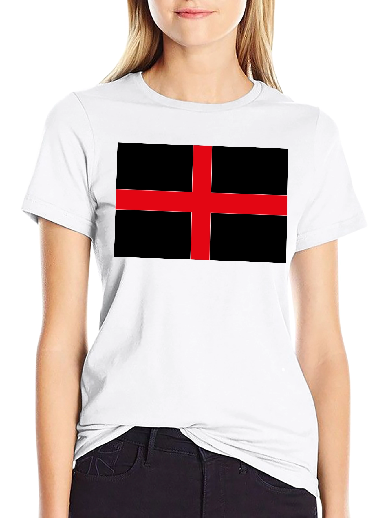 Black Black Flag Red Cross Graphic Tee view 9