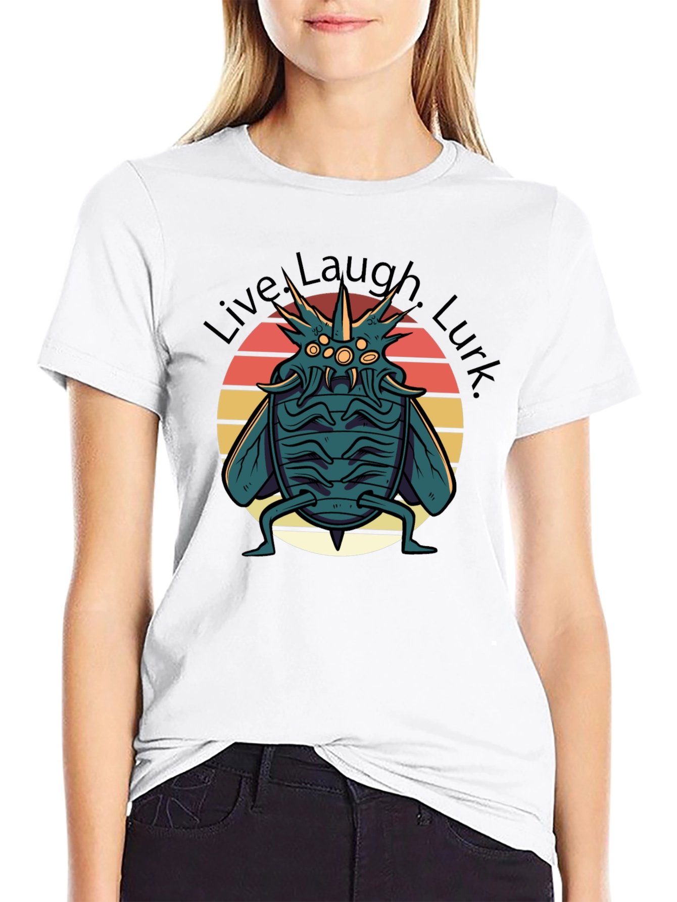 Black Live Laugh Lurk Graphic Tee - Black T-Shirt view 9