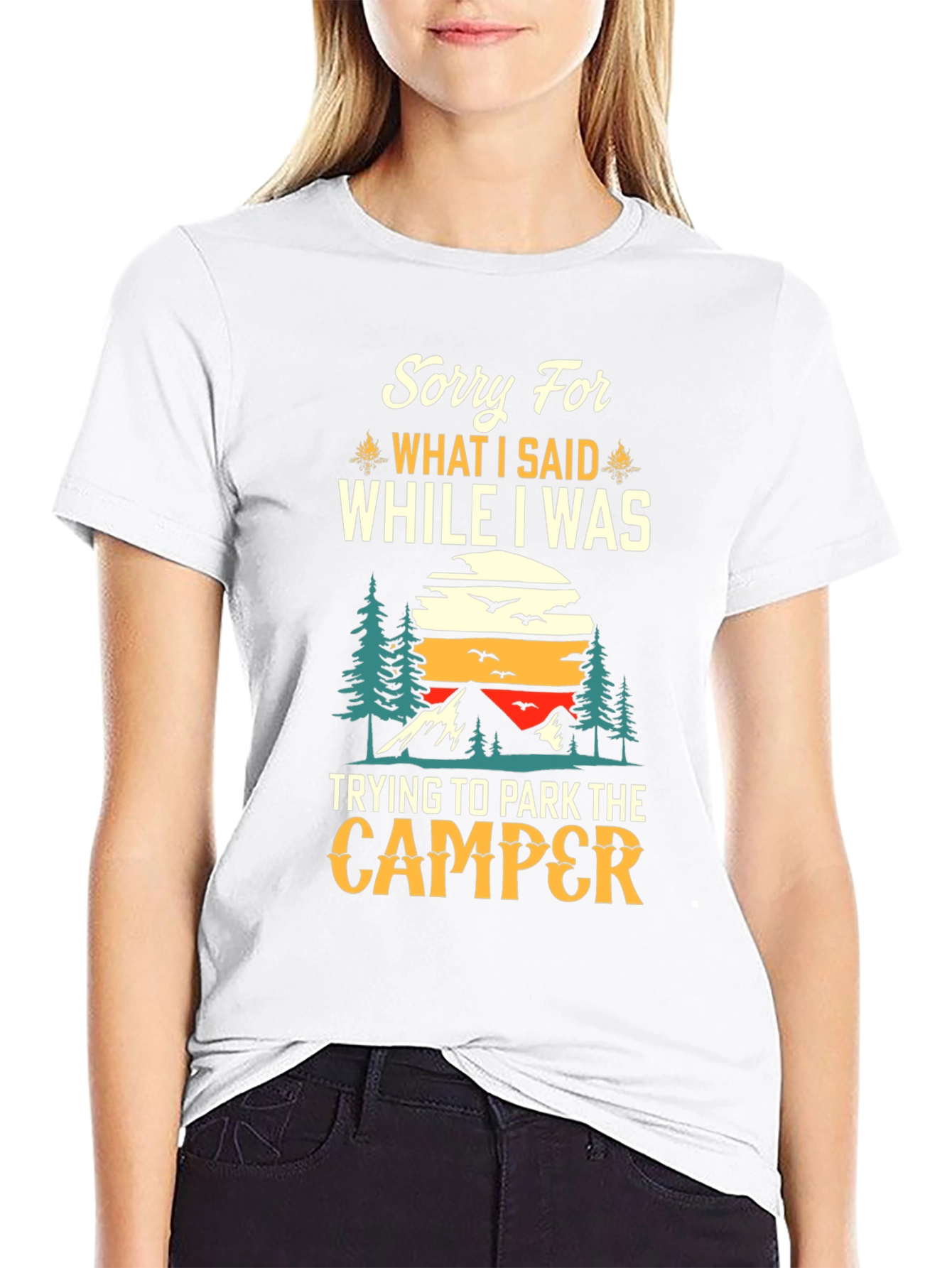 Black Sorry For What I Said Camping T-Shirt view 9