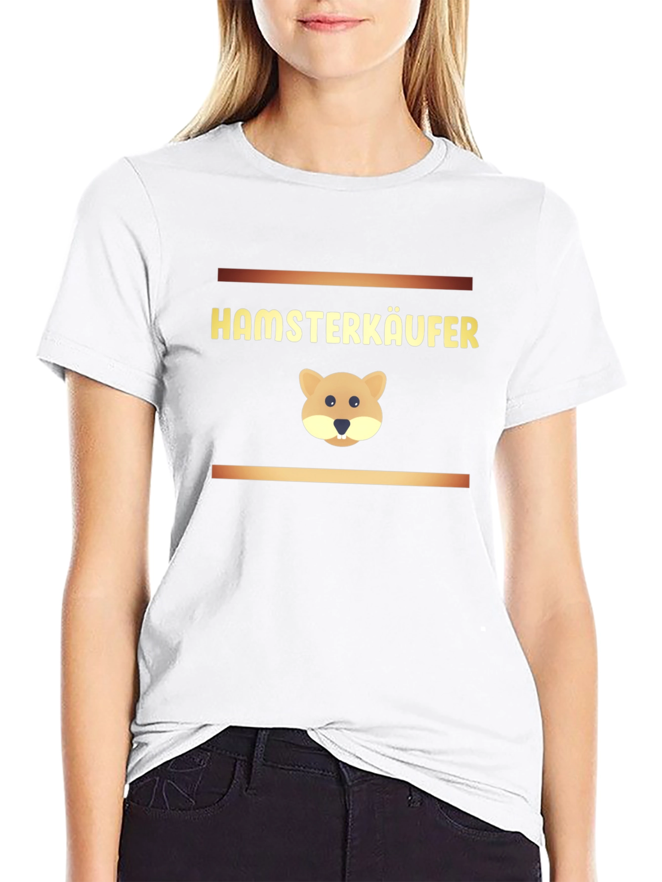 Black Hamsterkäufer Black T-Shirt with Hamster Design view 9