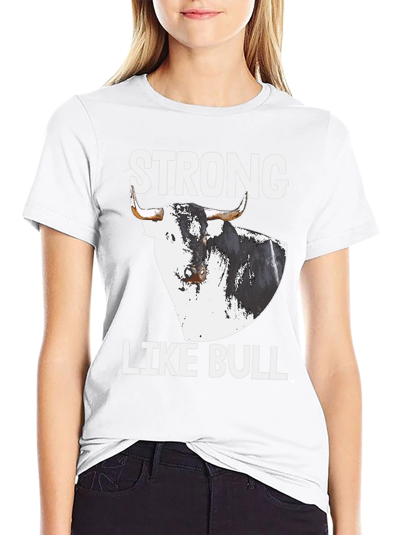 Black Strong Like Bull Graphic Tee view 9