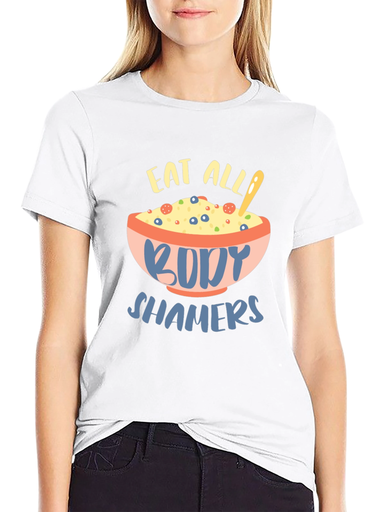 Black Eat All Body Shamers Graphic Tee view 9