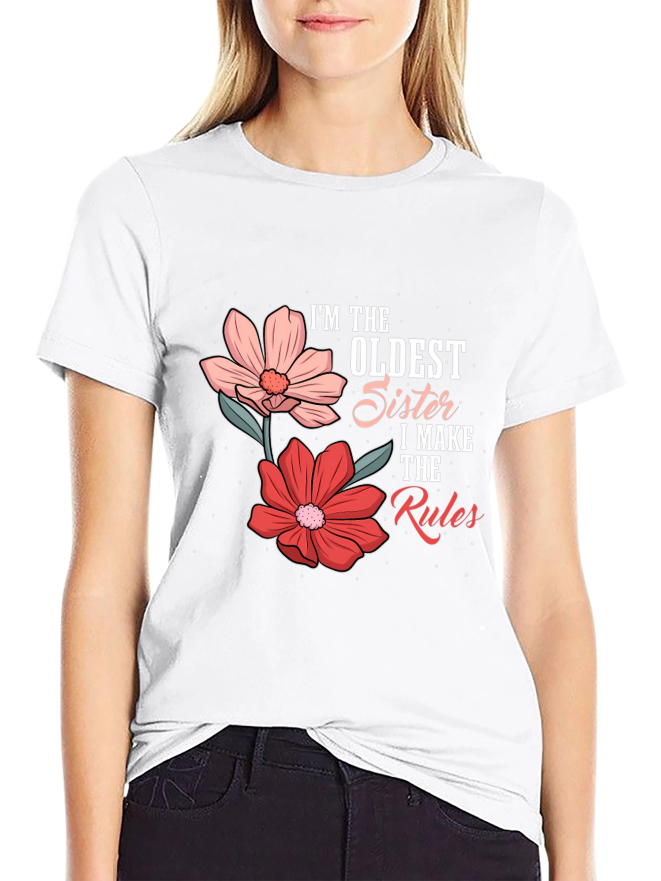 Black Oldest Sister Rules Graphic Tee view 9
