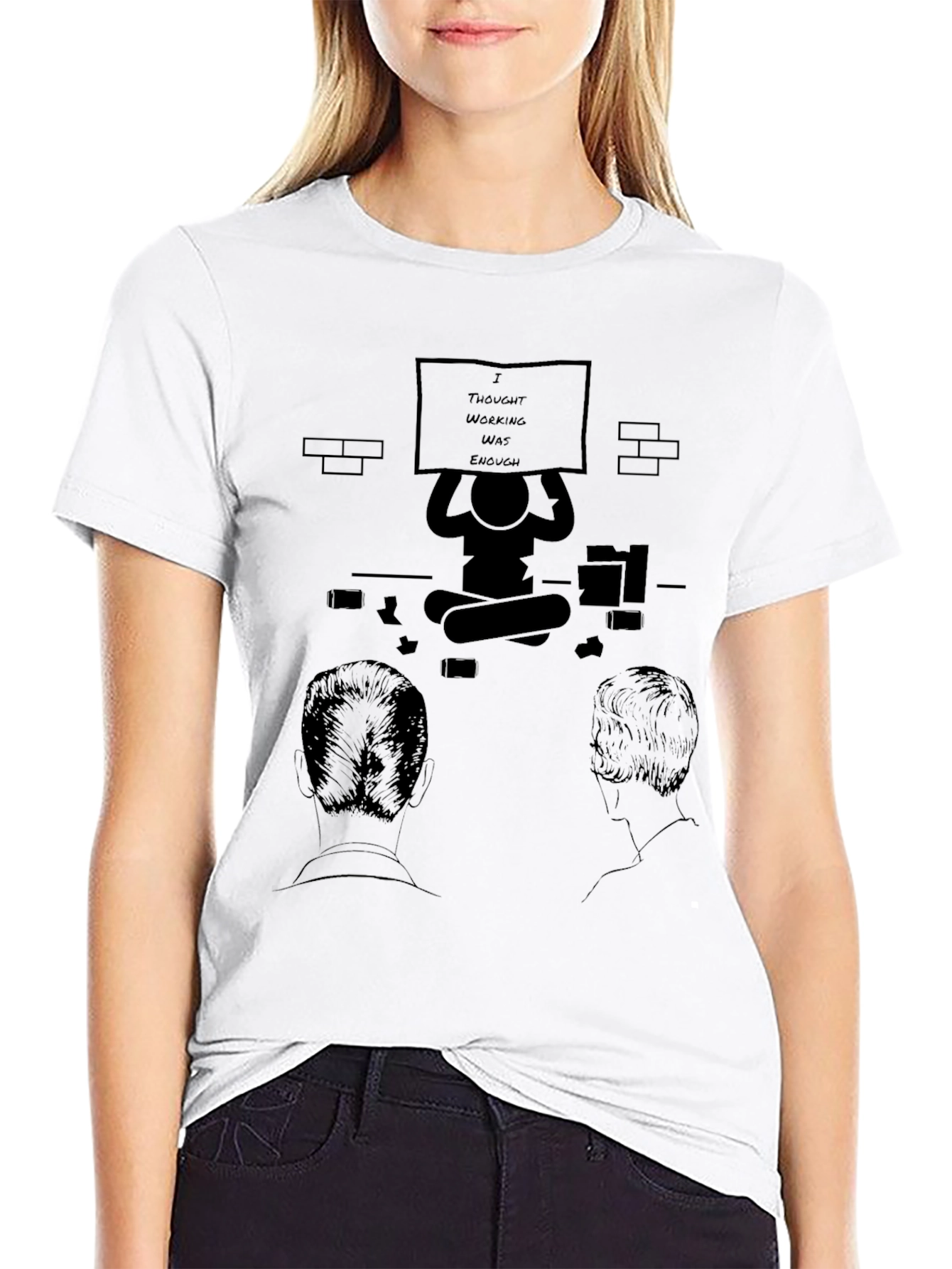 Black I Thought Working Was Enough Graphic T-Shirt view 9