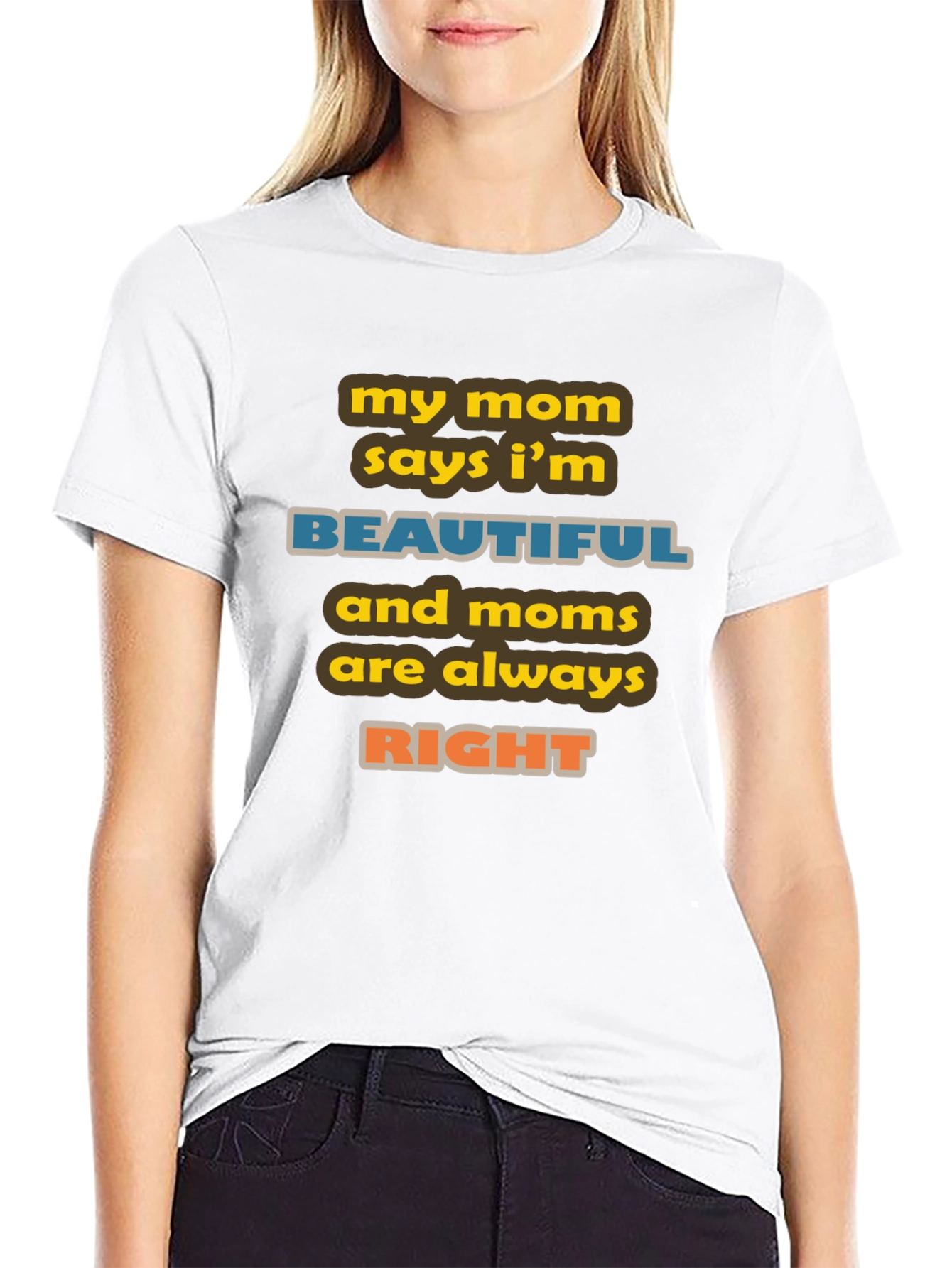 Black My Mom Says I'm Beautiful Graphic Tee view 9