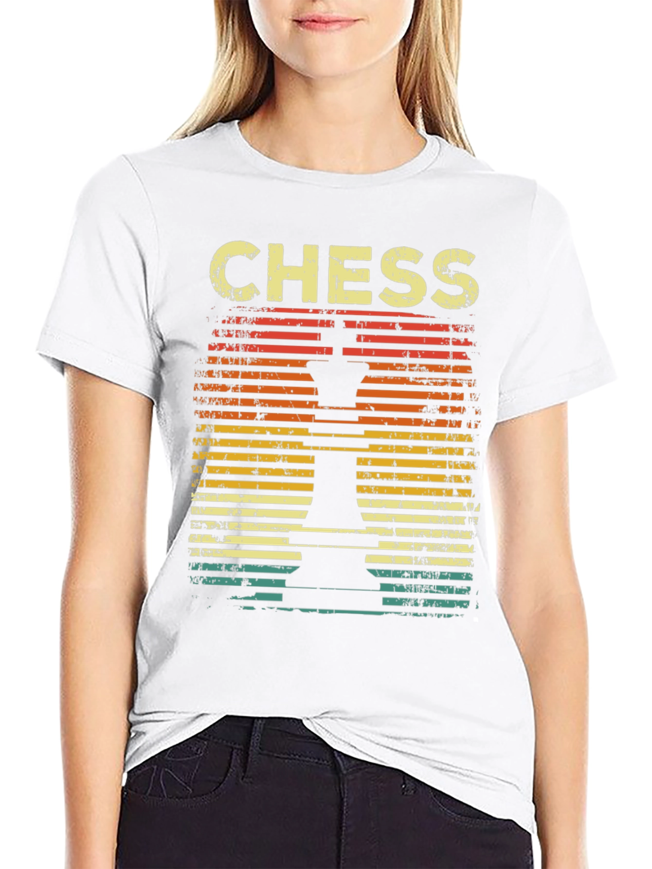 Black Vintage Chess T-Shirt - Retro Chess Piece Design view 9