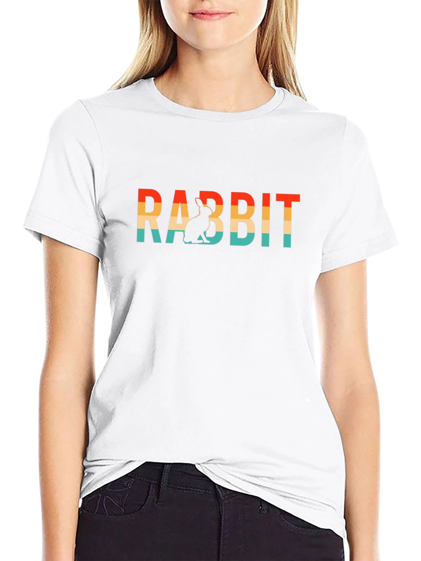 Black Rabbit Retro T-Shirt - Soft Cotton Blend view 9