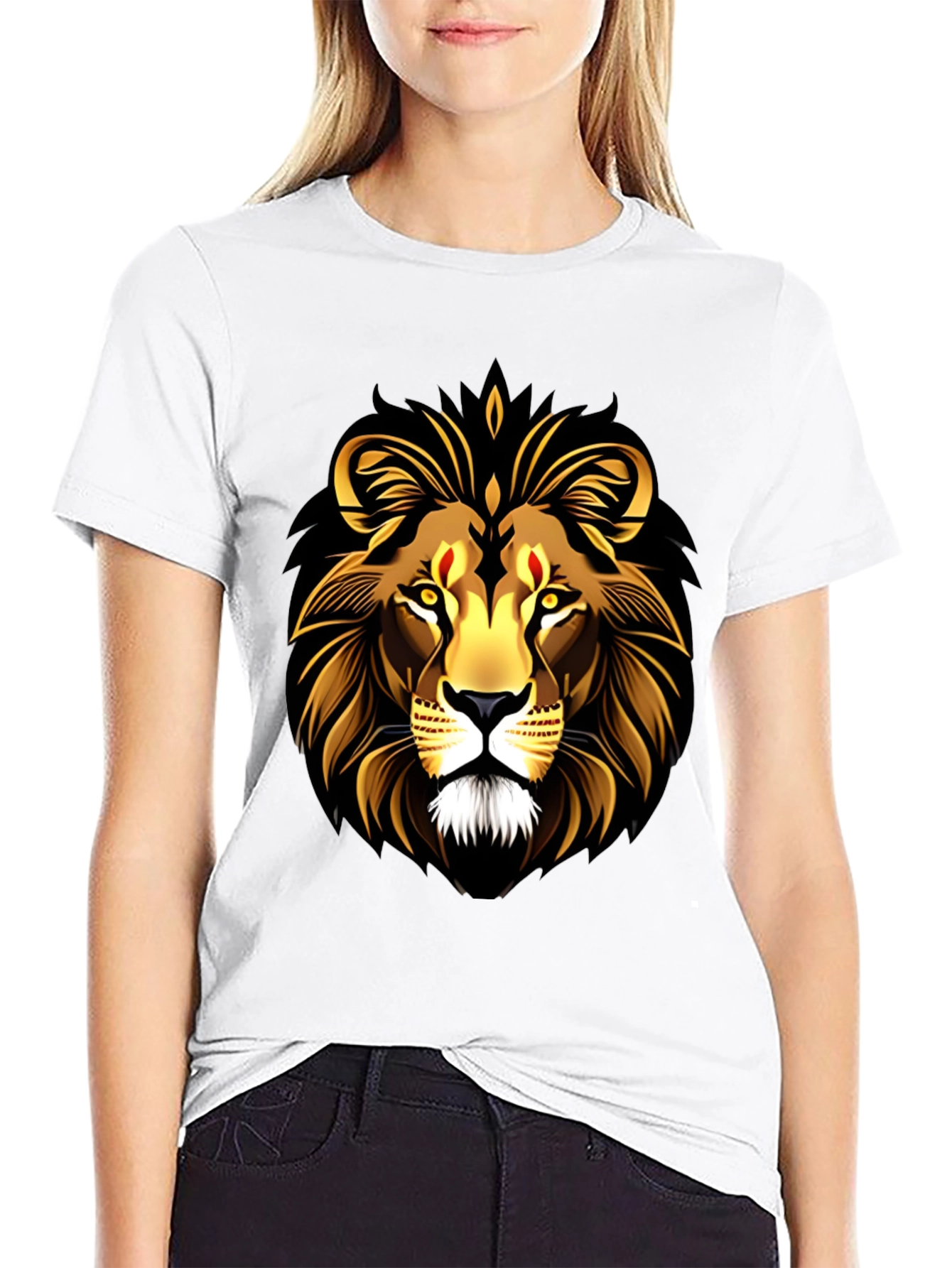 Black Lion Graphic Black T-Shirt view 9