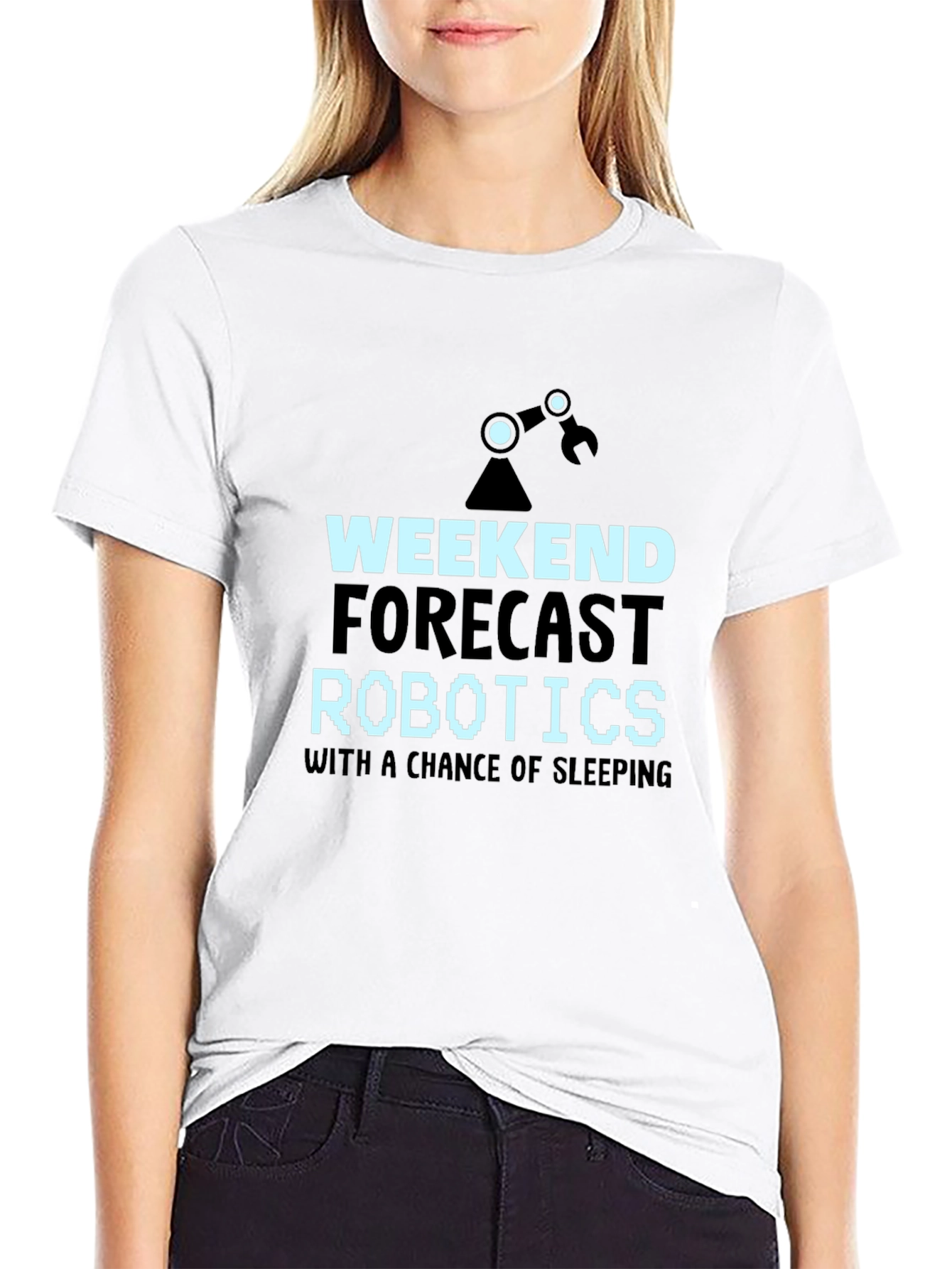 Black Weekend Robotics T-Shirt - Funny Robotics Forecast Tee view 9