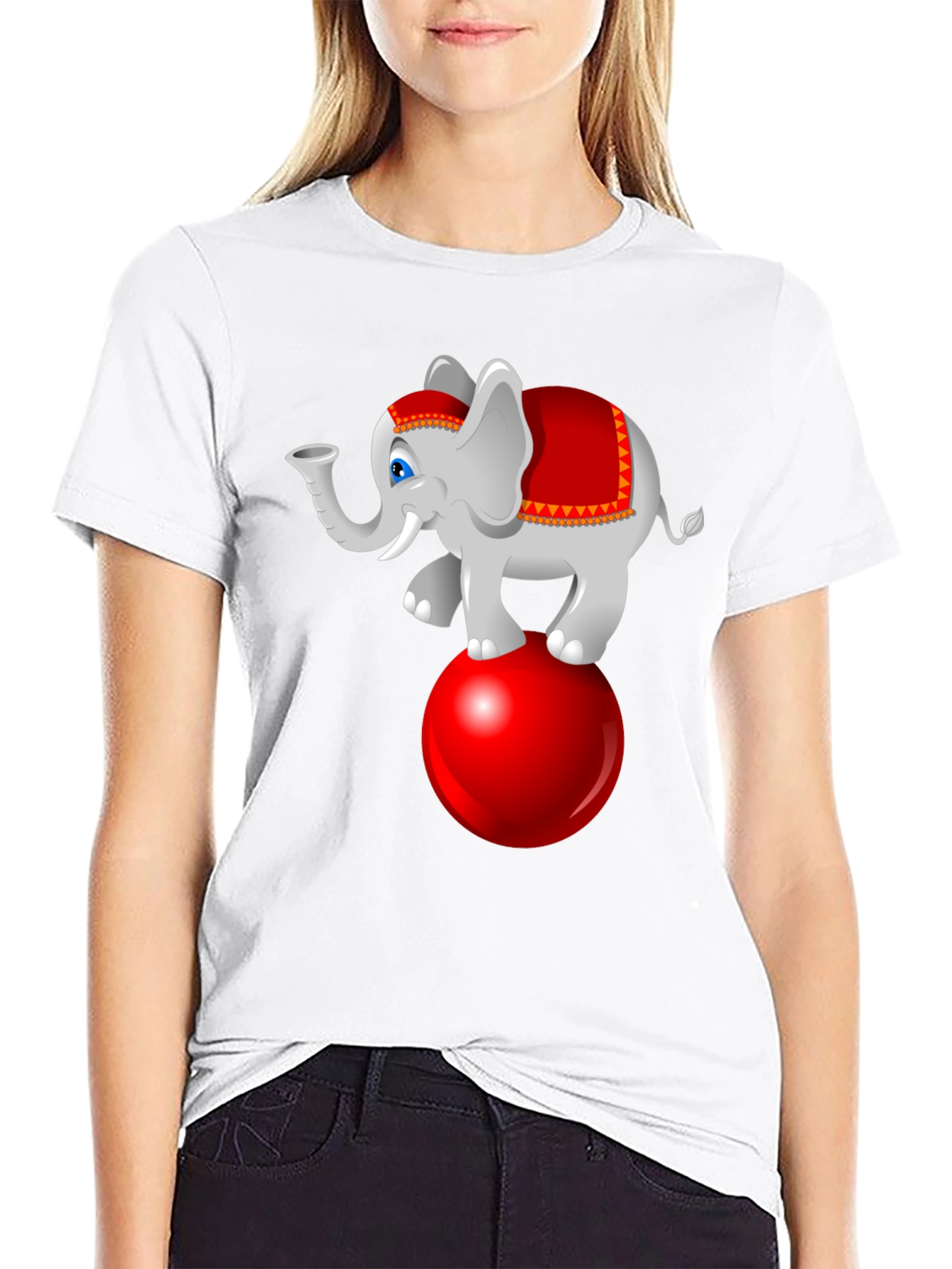 Black Circus Elephant Graphic T-Shirt - Fun & Stylish view 9