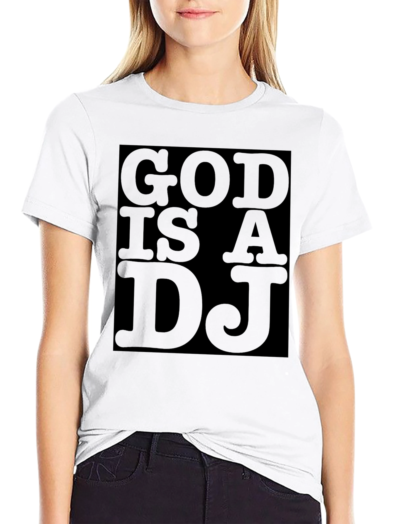 Black God is a DJ Graphic Print Black T-Shirt view 9
