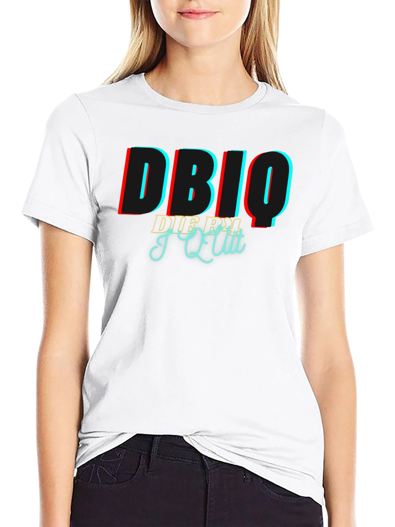 Black DBIQ I Quit Black Graphic T-Shirt view 9