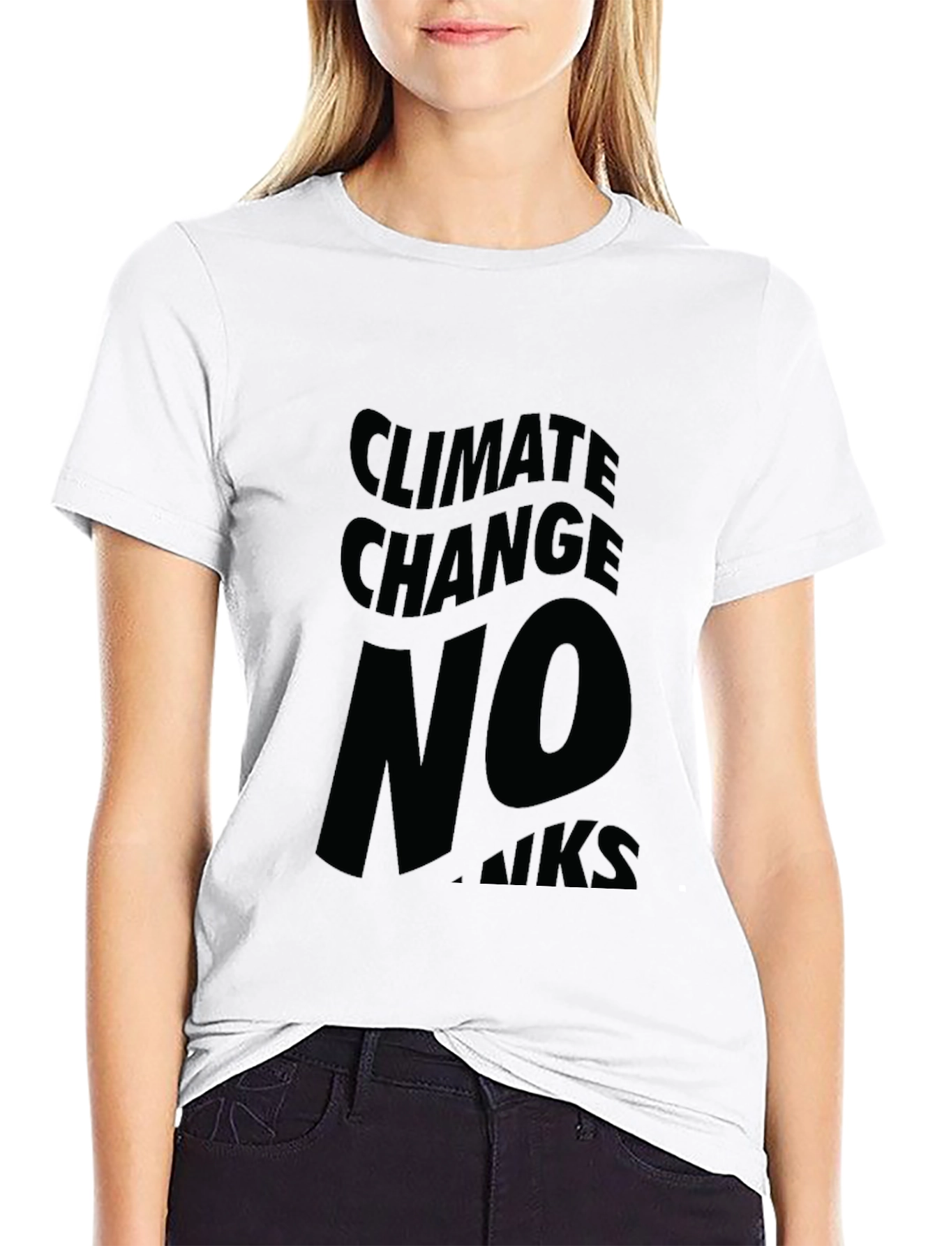 Black Climate Change No Thanks Black Graphic Tee view 9
