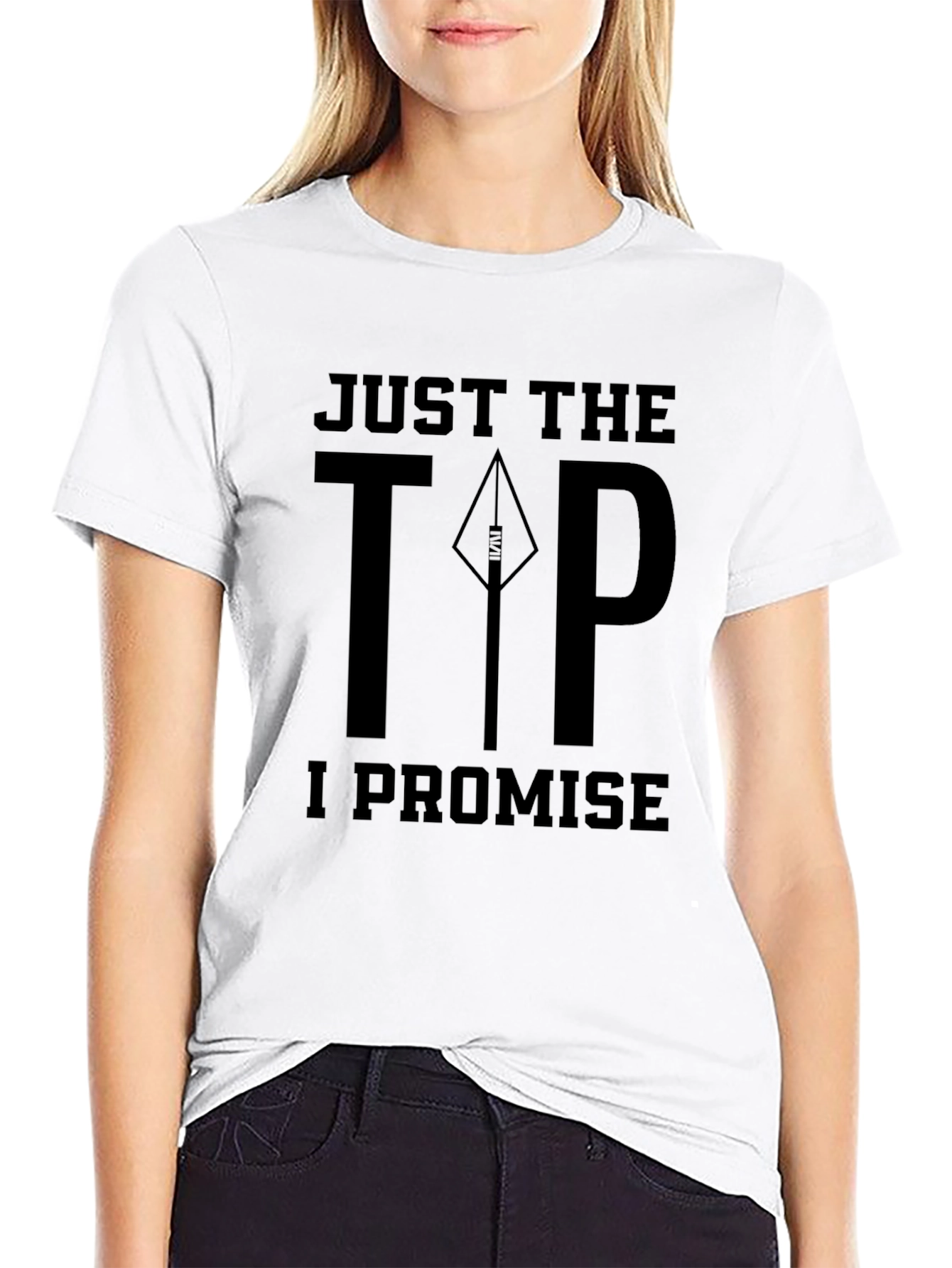 Black Just the Tip T-Shirt: Funny Novelty Graphic Tee for Adults view 9