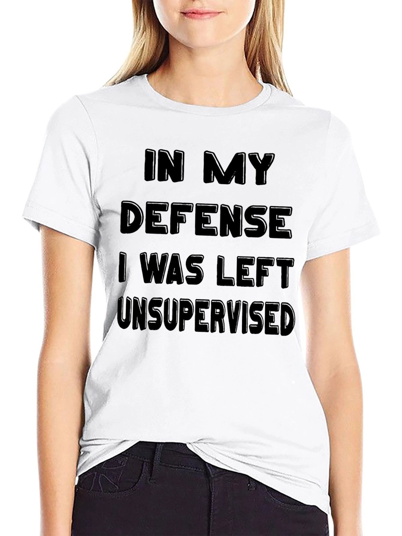 Black Funny Unsupervised T-Shirt view 9