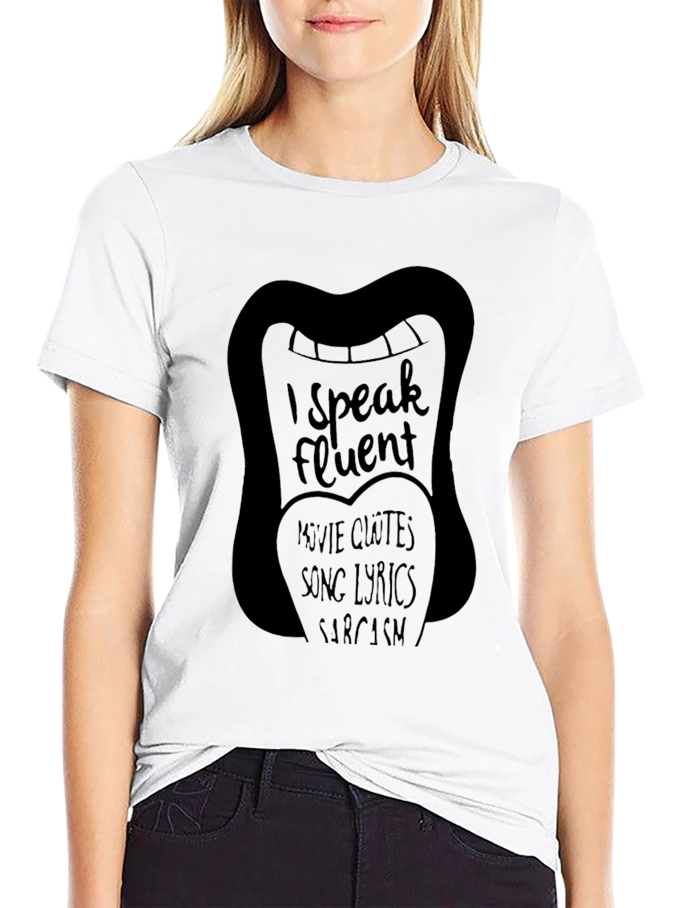 Black Fluent in Movie Quotes T-Shirt view 9