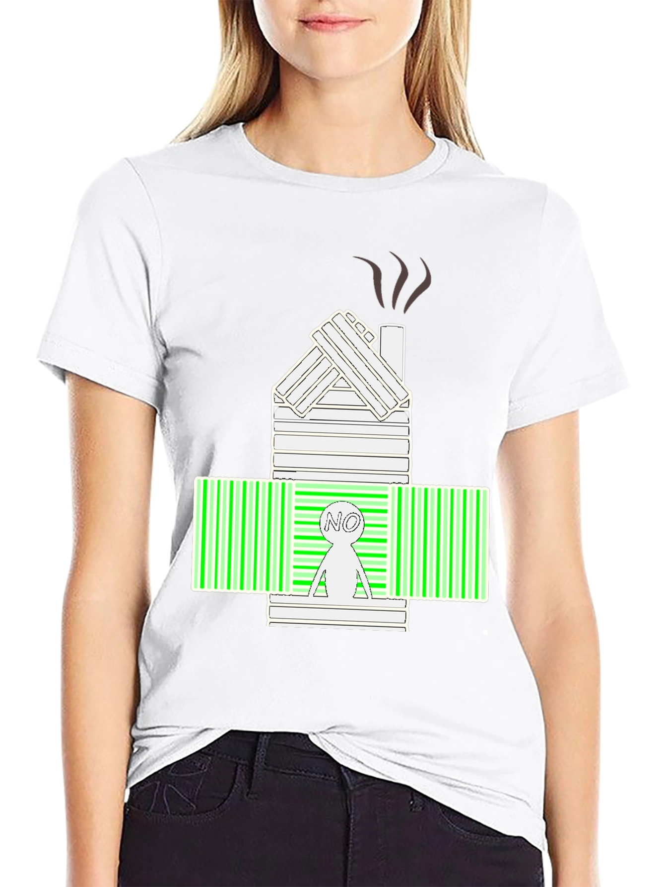 Unique Graphic Tee:  "No" Cabin Barcode Design - 9