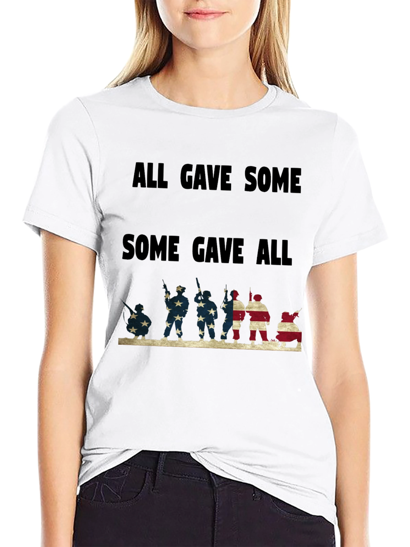 Black All Gave Some, Some Gave All Graphic Tee view 9