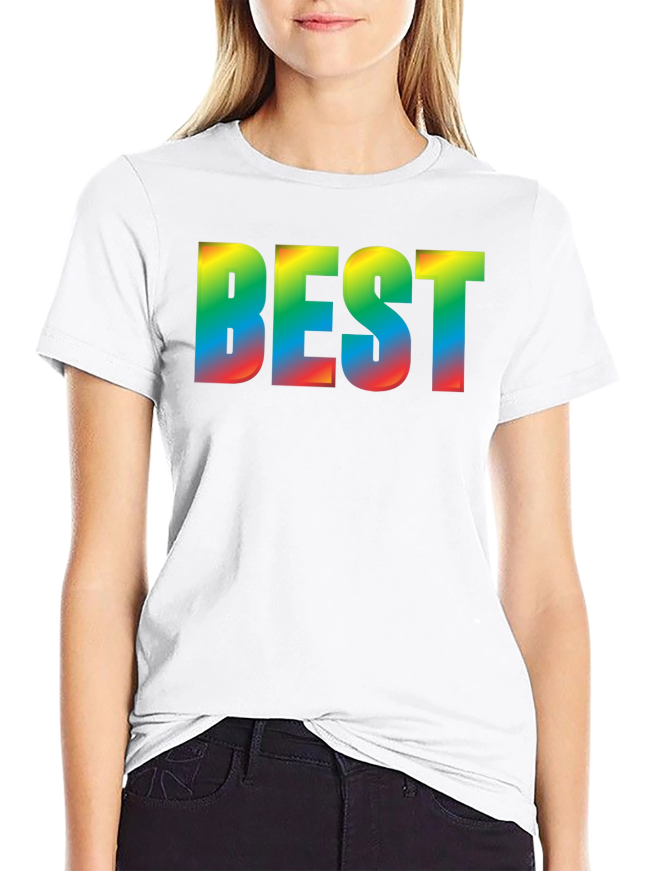 Black Rainbow BEST Graphic Black T-Shirt view 9