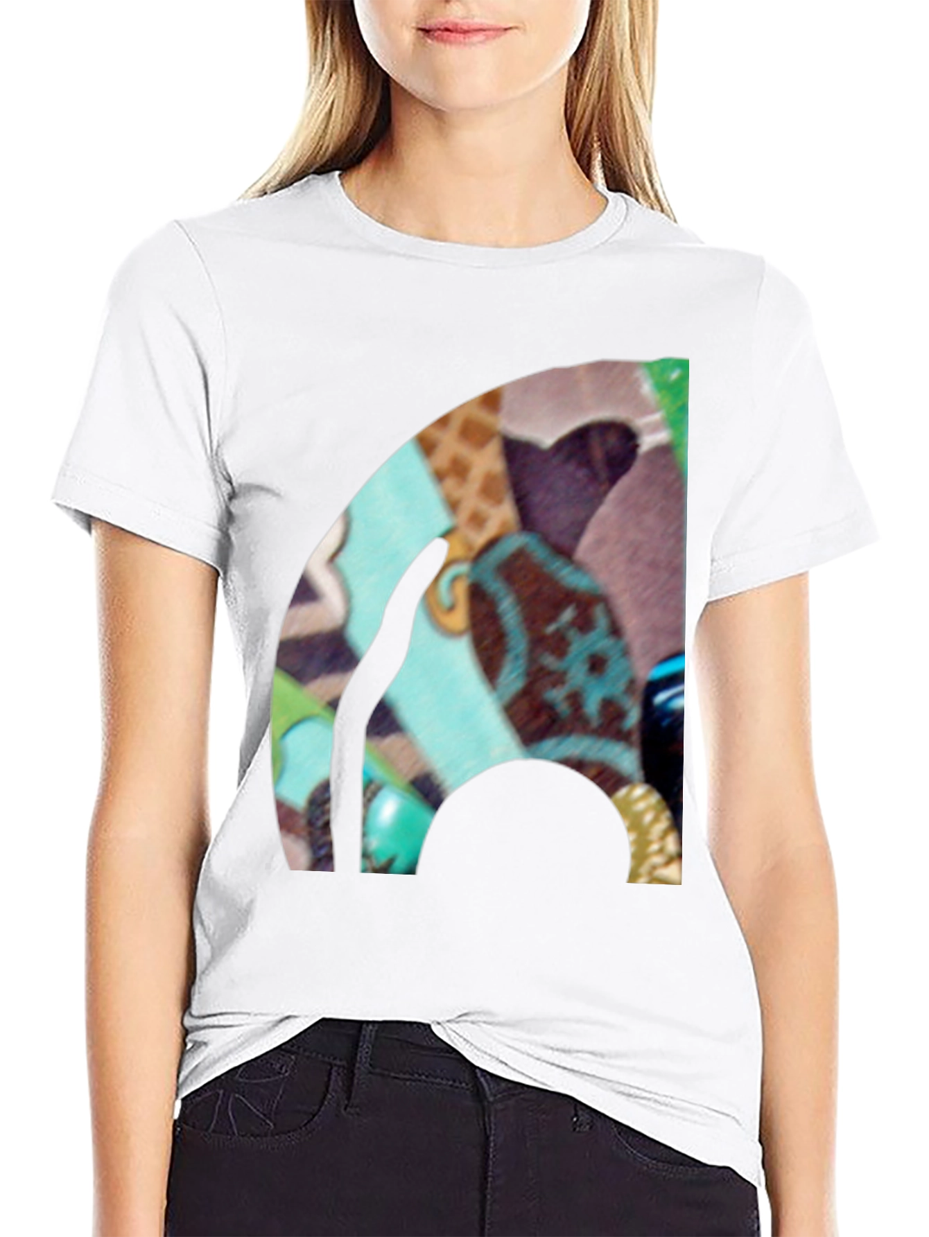 Black Abstract Art Graphic Black T-Shirt view 9