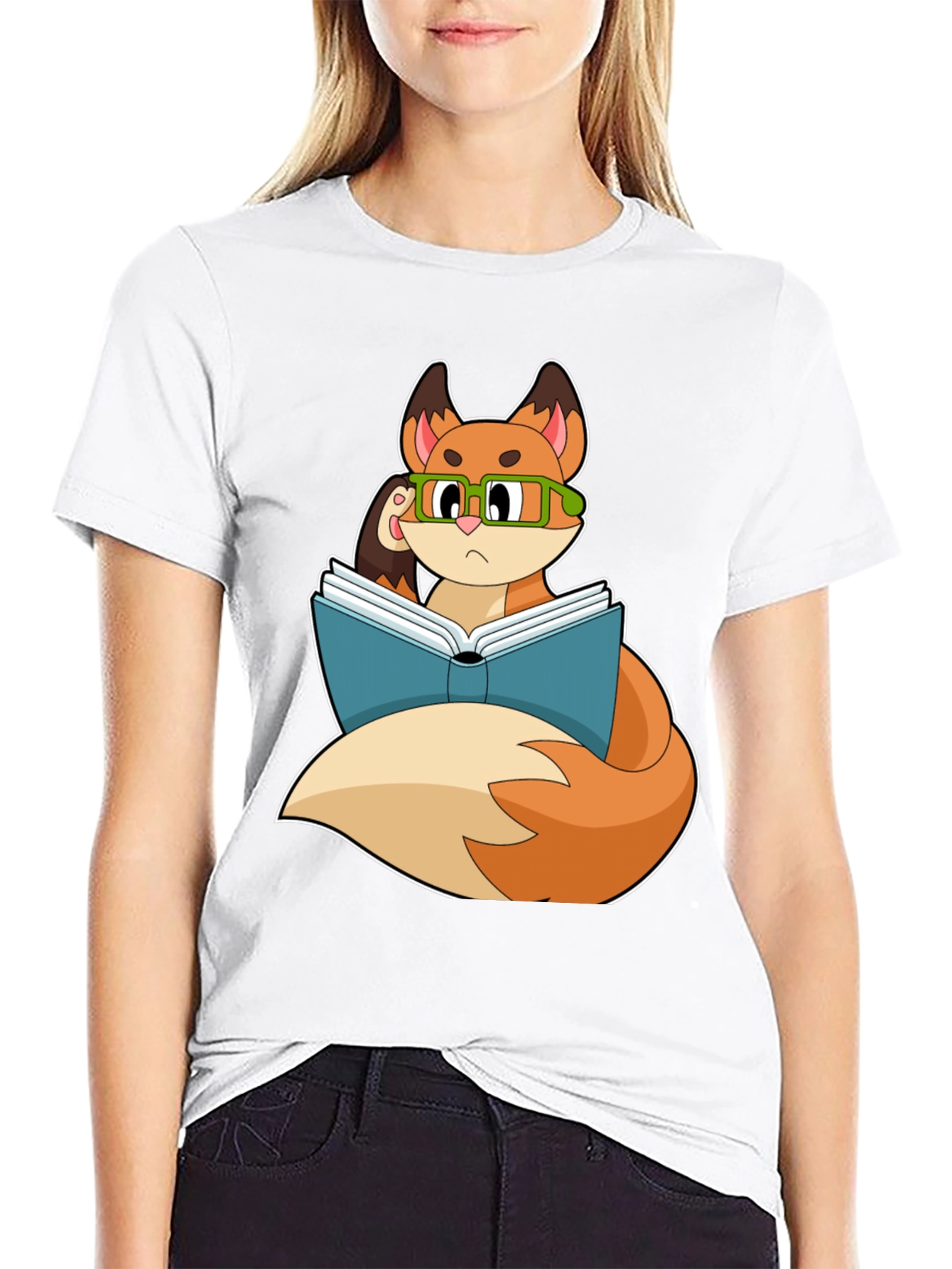 Black Bookish Fox T-Shirt - Smart & Stylish view 9