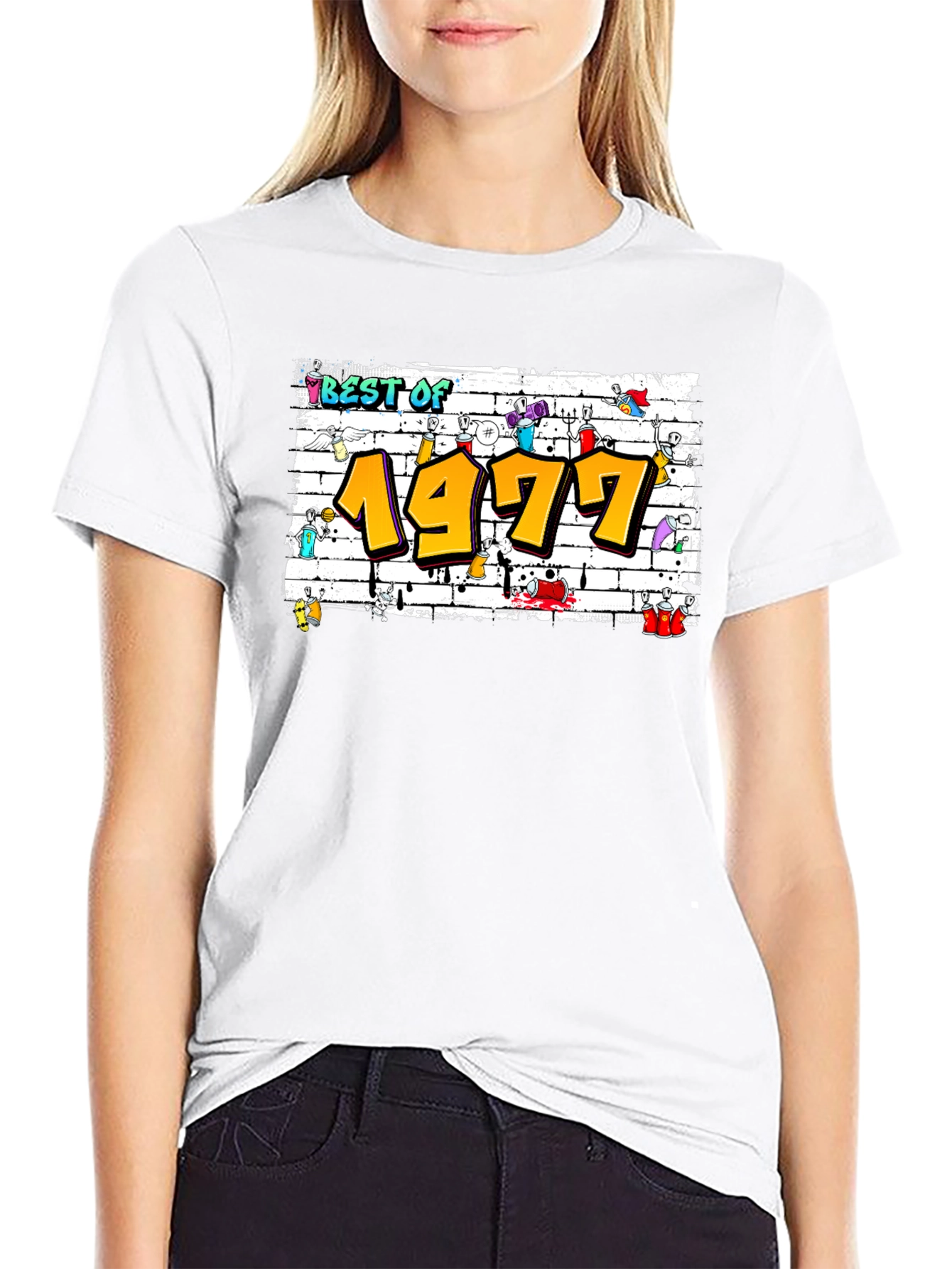 Black Best of 1977 Graffiti T-Shirt view 9