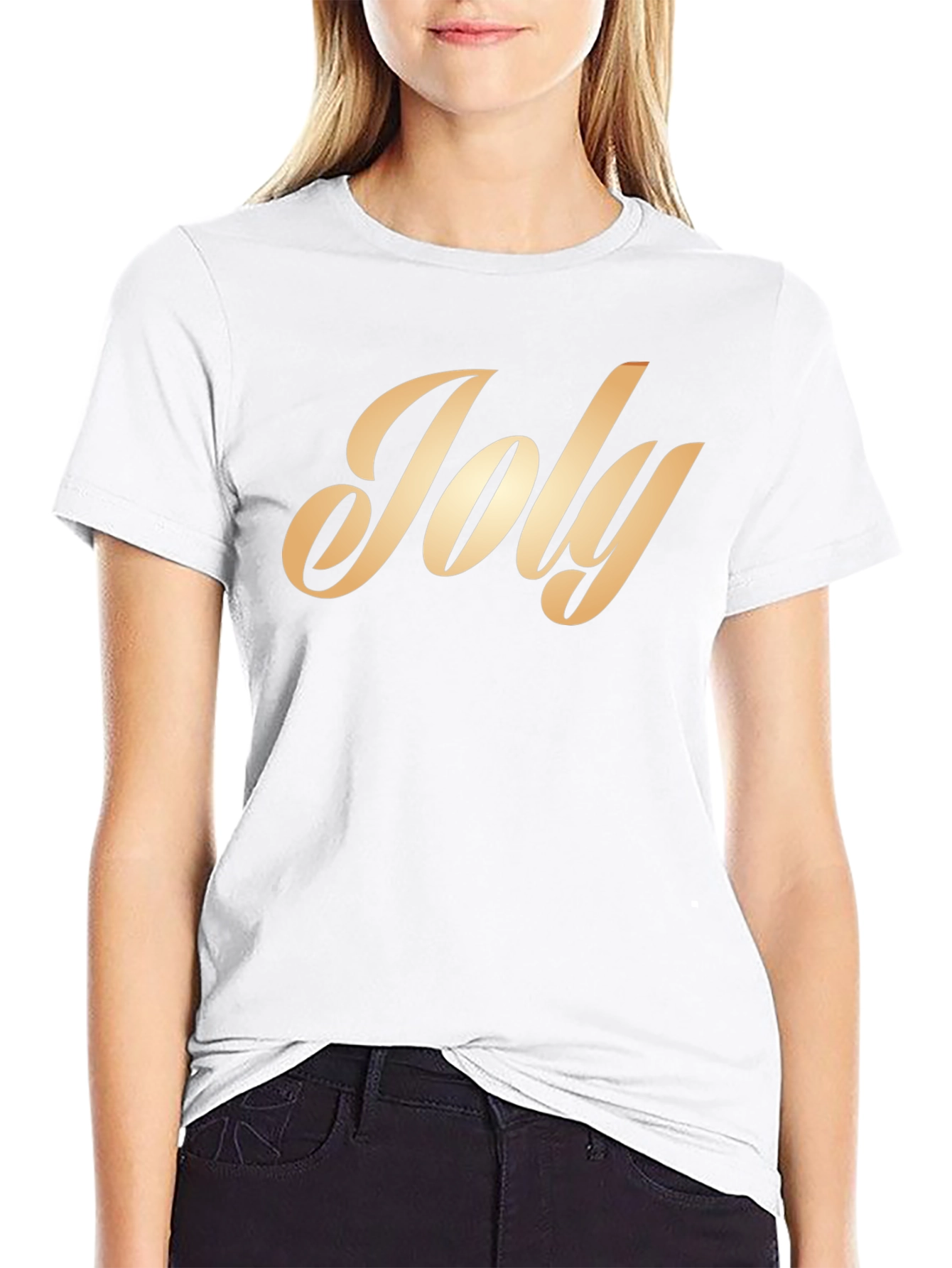 Black Stylish 'Joly' Script T-Shirt view 9
