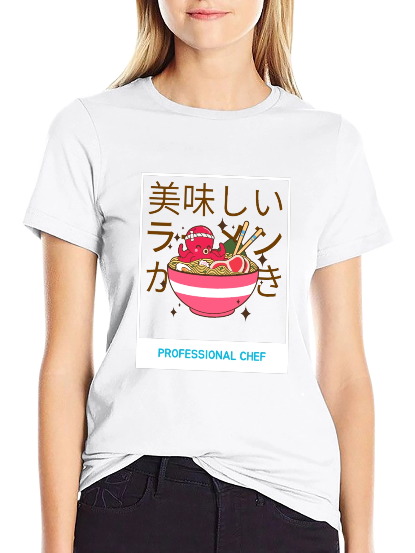 Black Octopus Chef Ramen T-Shirt - Unique Graphic Tee view 9