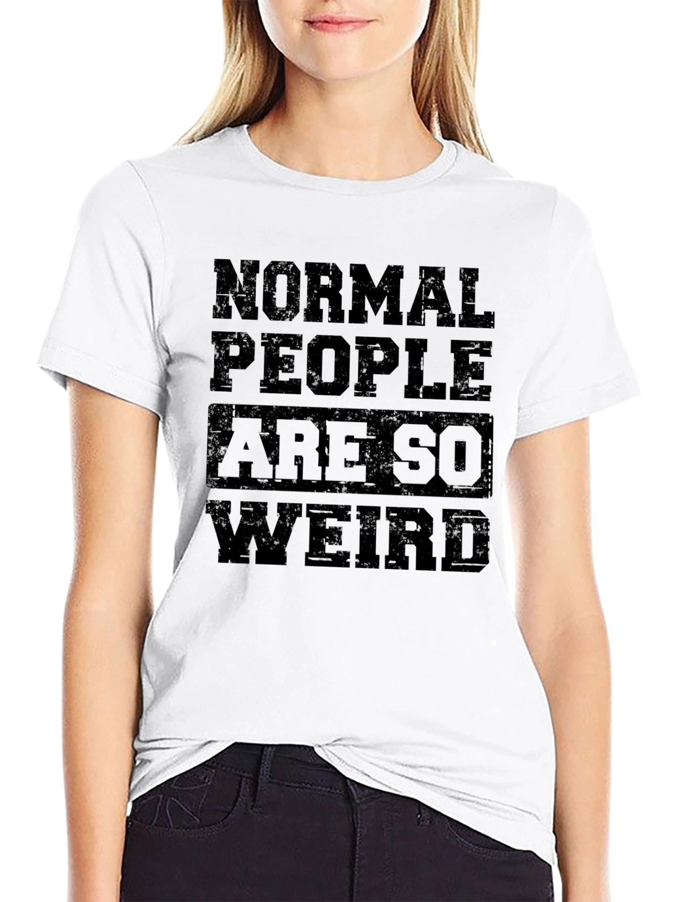 Black Normal People Are So Weird Graphic Tee view 9